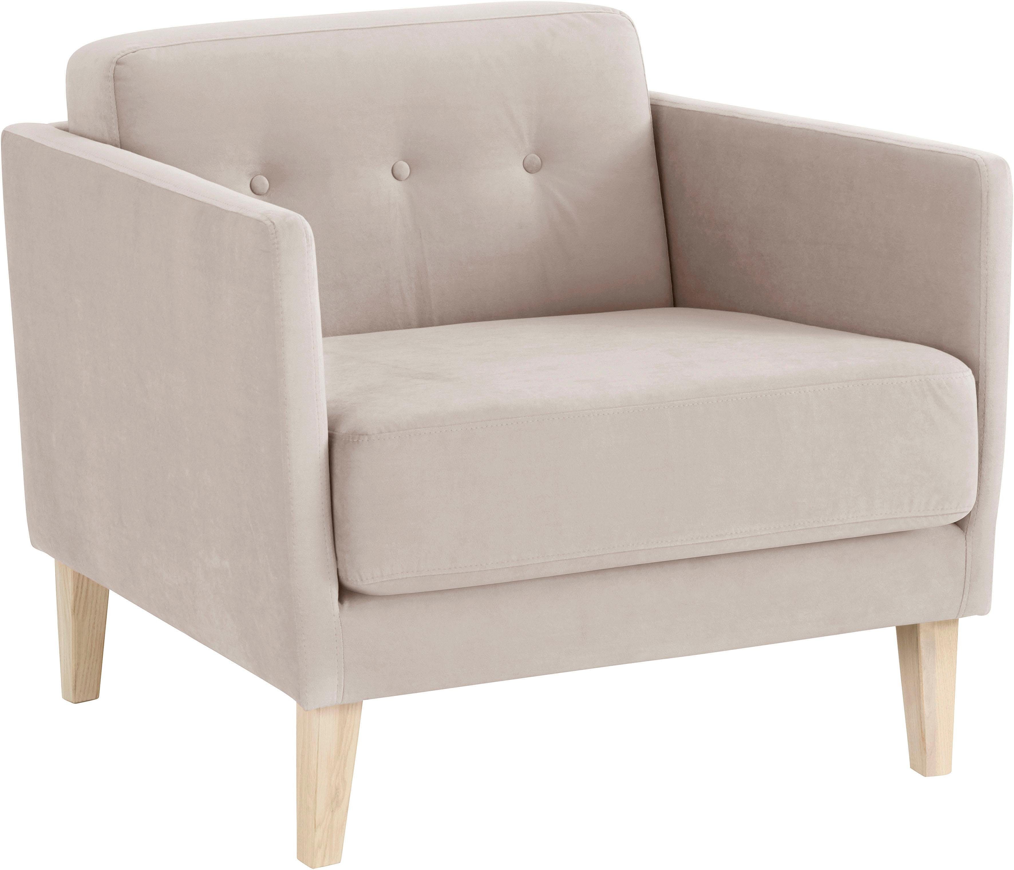 andas Fauteuil Raadal in scandinavische look, met capitonnage, design by morten georgsen