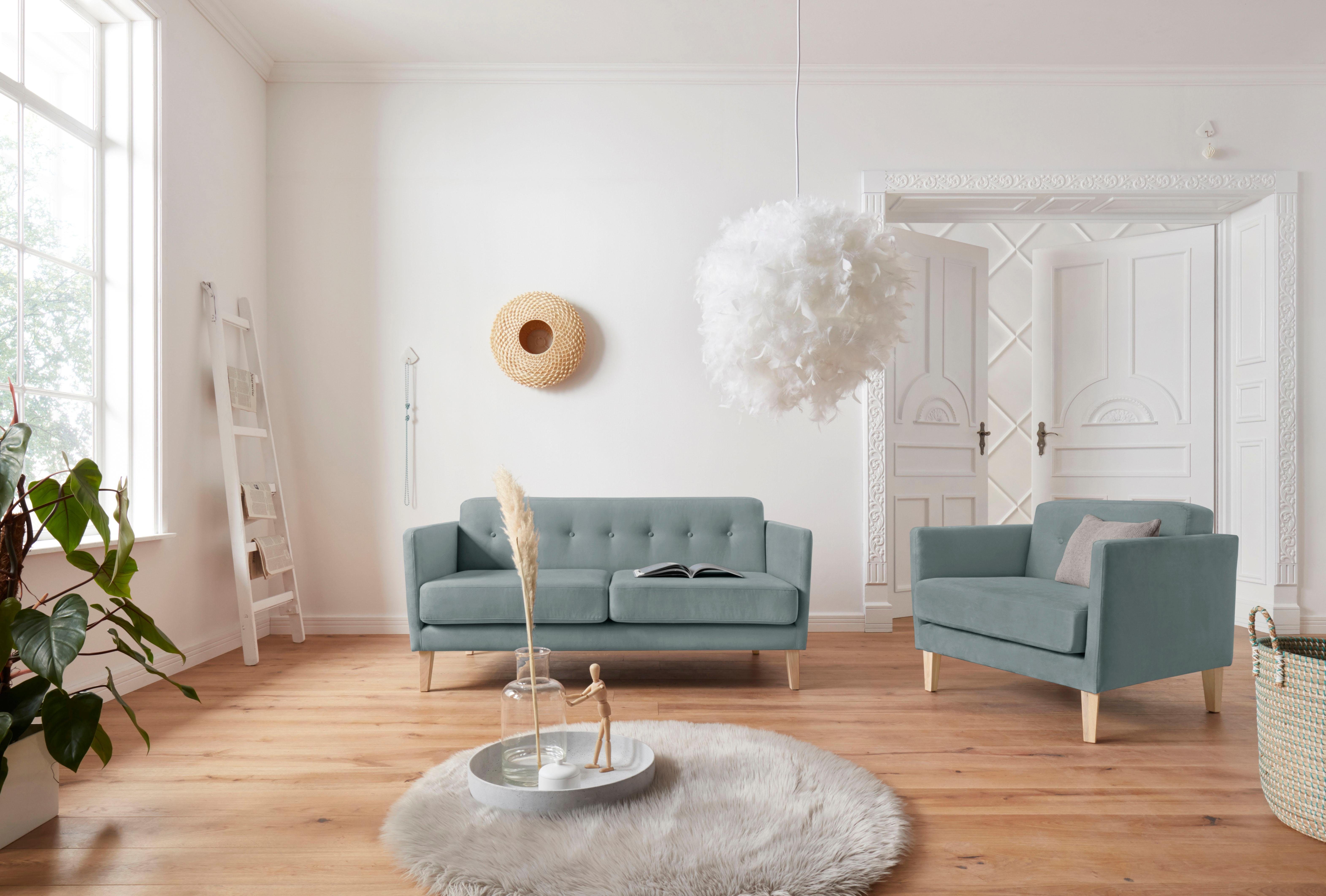 andas Fauteuil Raadal in scandinavische look, met capitonnage, design by morten georgsen