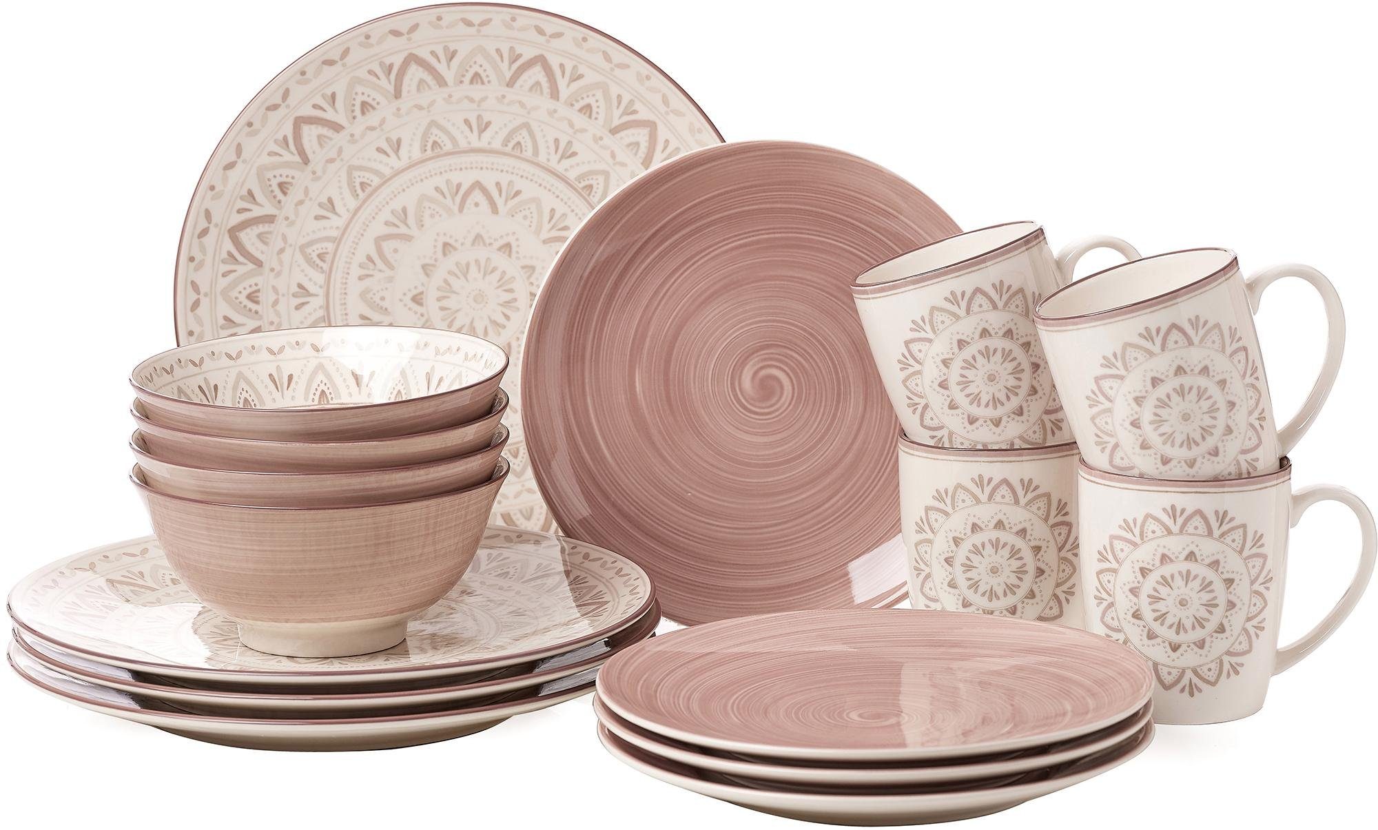 Otto Ritzenhoff & Breker Combi-servies Valencia elk exemplaar is uniek. 16 delen. voor 4 personen (set. 16-delig) aanbieding