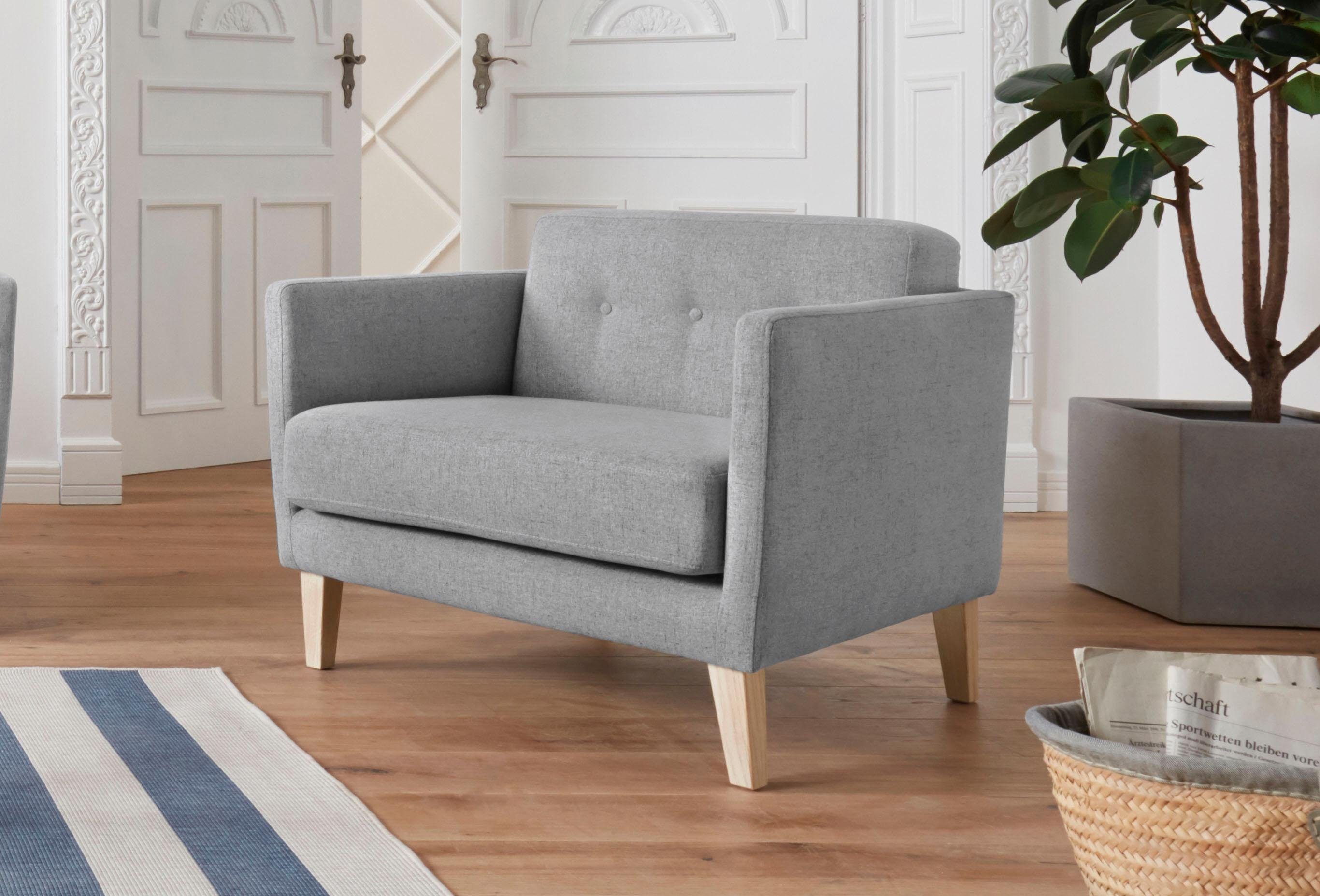 andas Fauteuil Raadal in scandinavische look, met capitonnage, design by morten georgsen fauteuils grijs