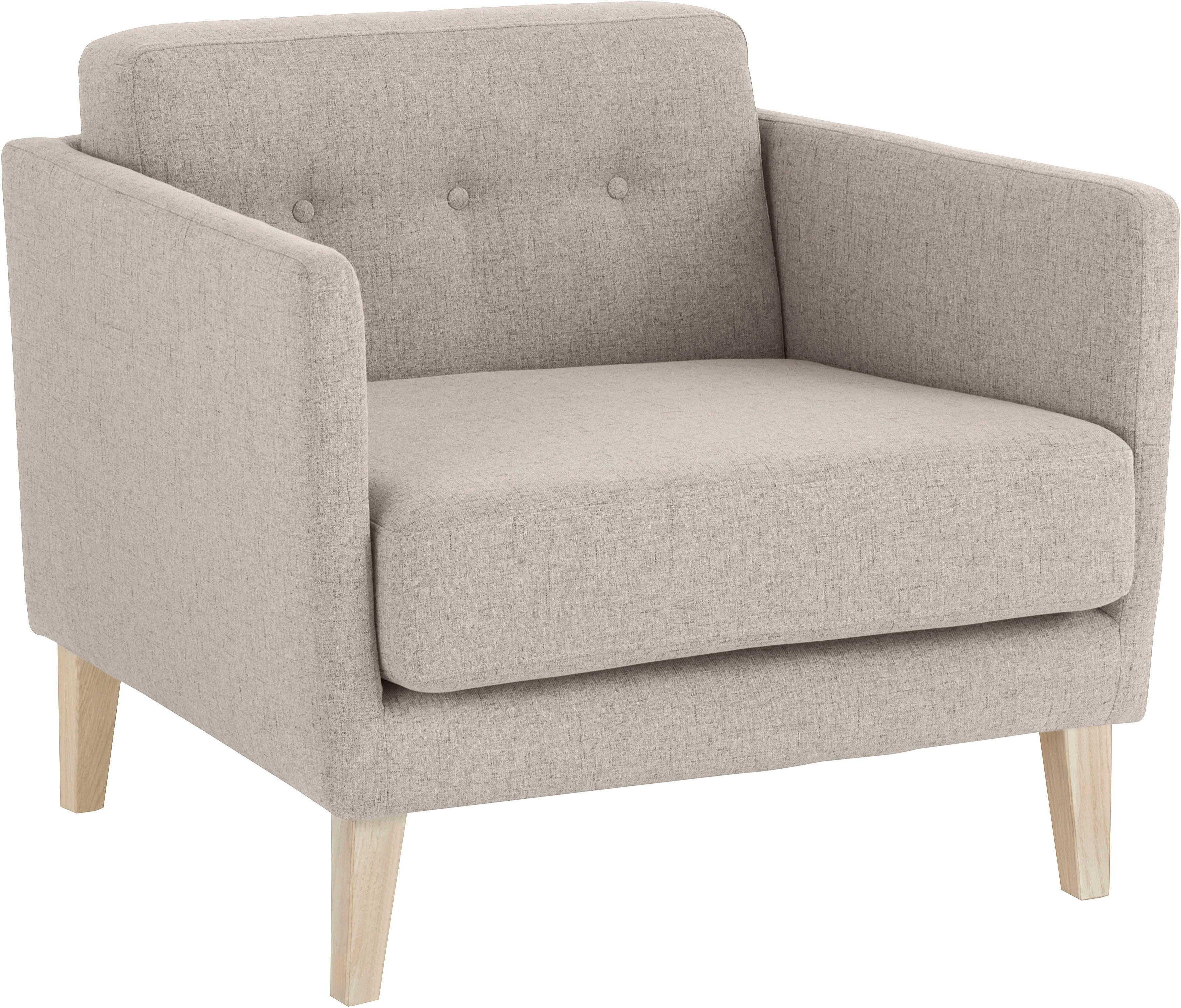 andas Fauteuil Raadal in scandinavische look, met capitonnage, design by morten georgsen