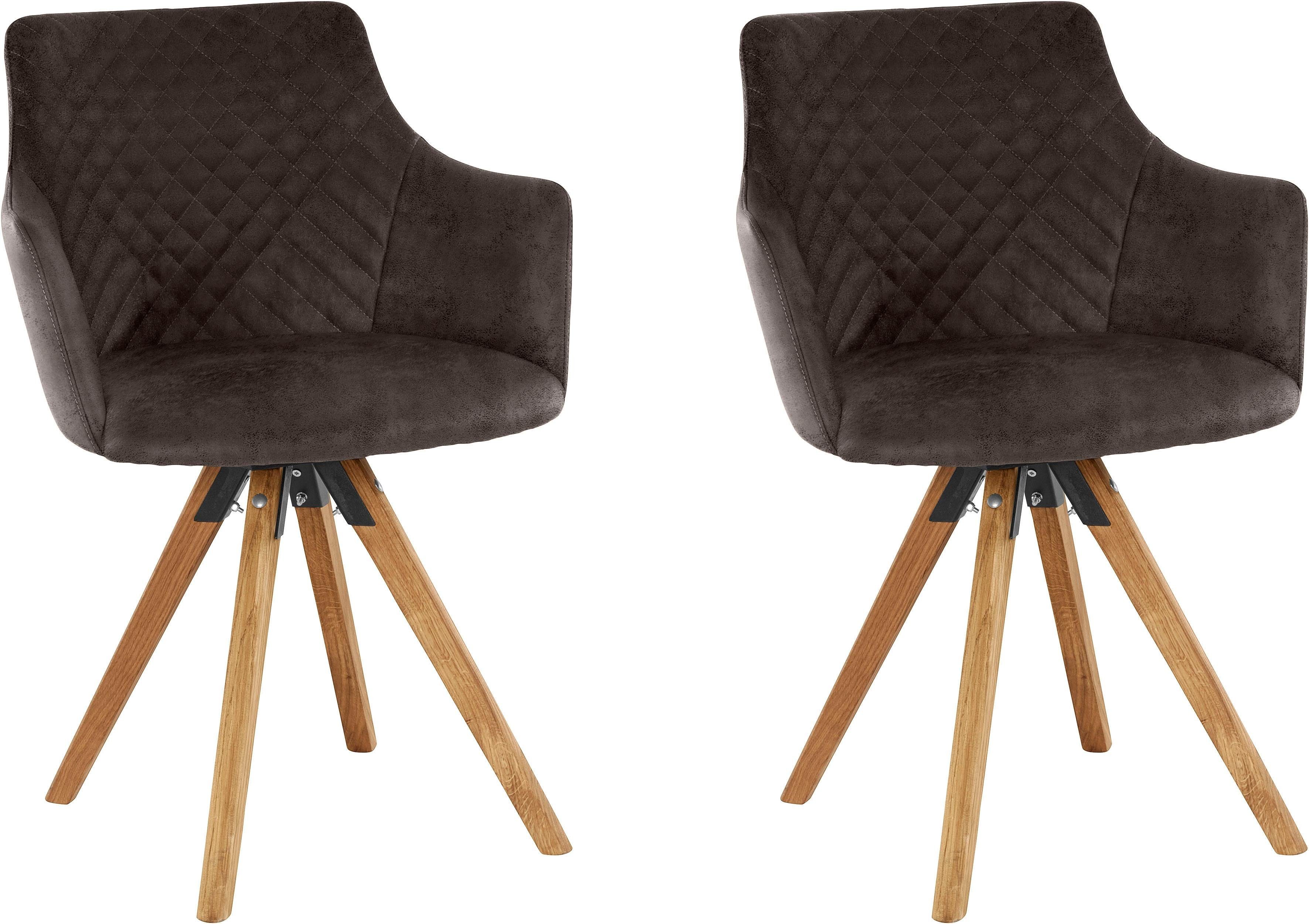 Home affaire Stoel met armleuningen LISABON met draaifunctie, overtrokken met robuuste microvezel (set, 2 stuks)
