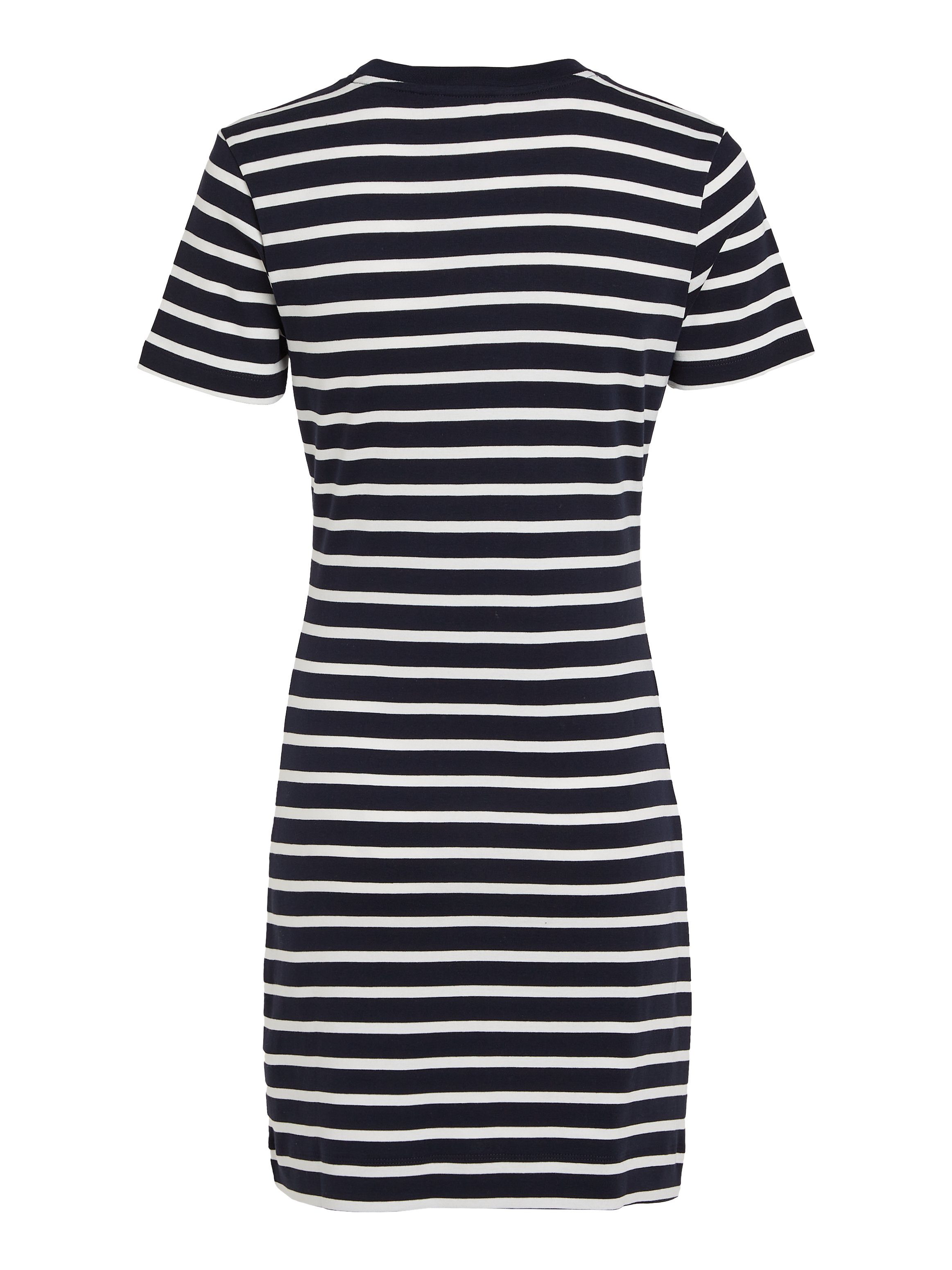 Tommy Hilfiger Shirtjurk NEW CODY STR SLIM SHORT DRS SS met allover streepdessin, logo-vlag