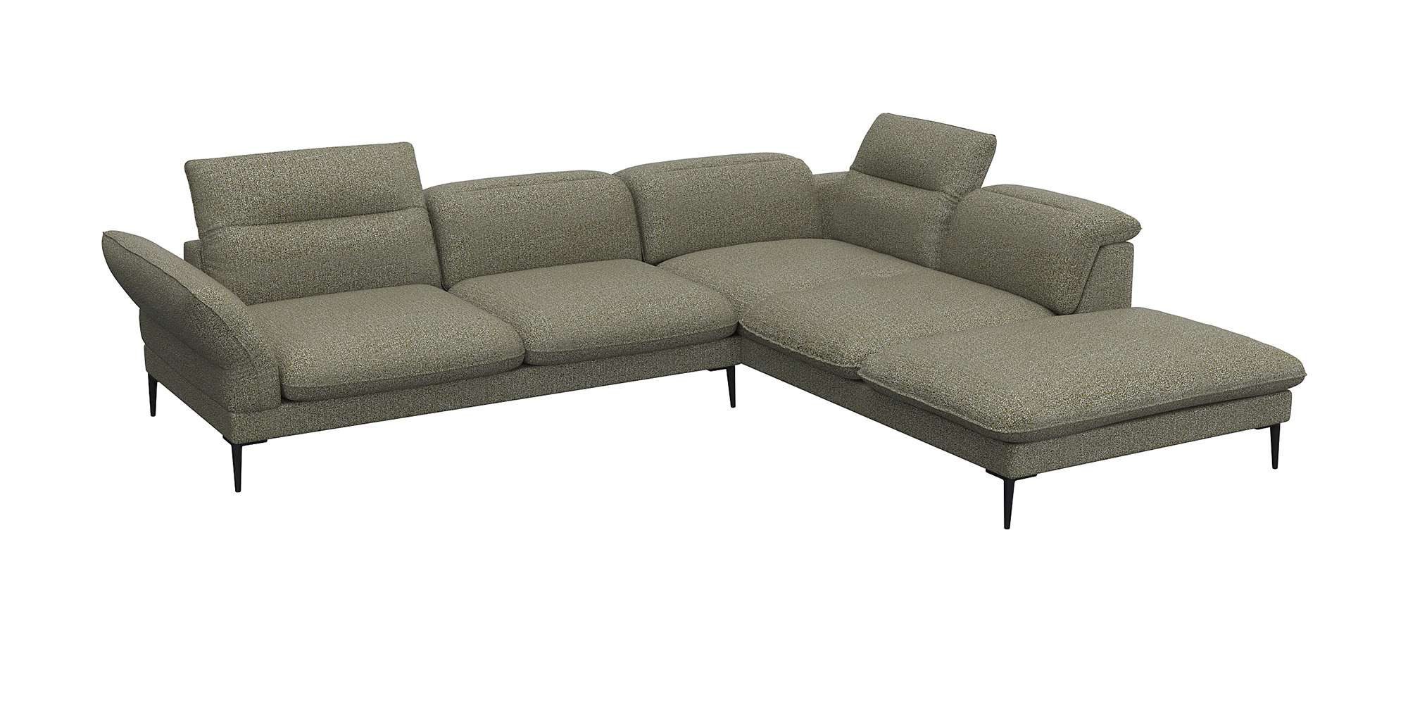 FLEXLUX Hoekbank Salino, functie-sofa met ottomane, relaxsofa, hoekbank Bank met arm- en hoofdeinde verstellingen, koudschuim & staalgolven