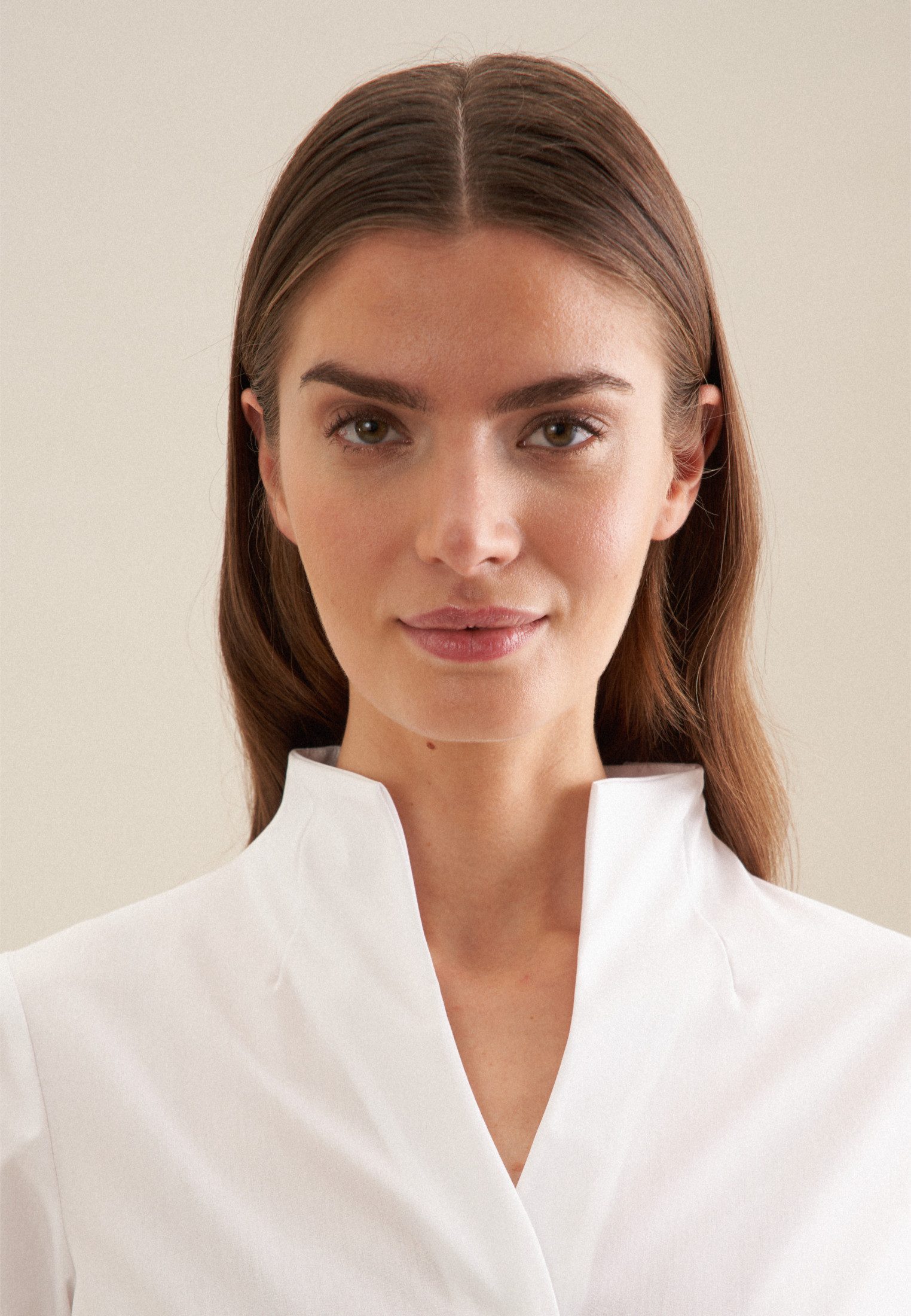 seidensticker Klassieke blouse Zwarte roos Lange mouwen kraag uni