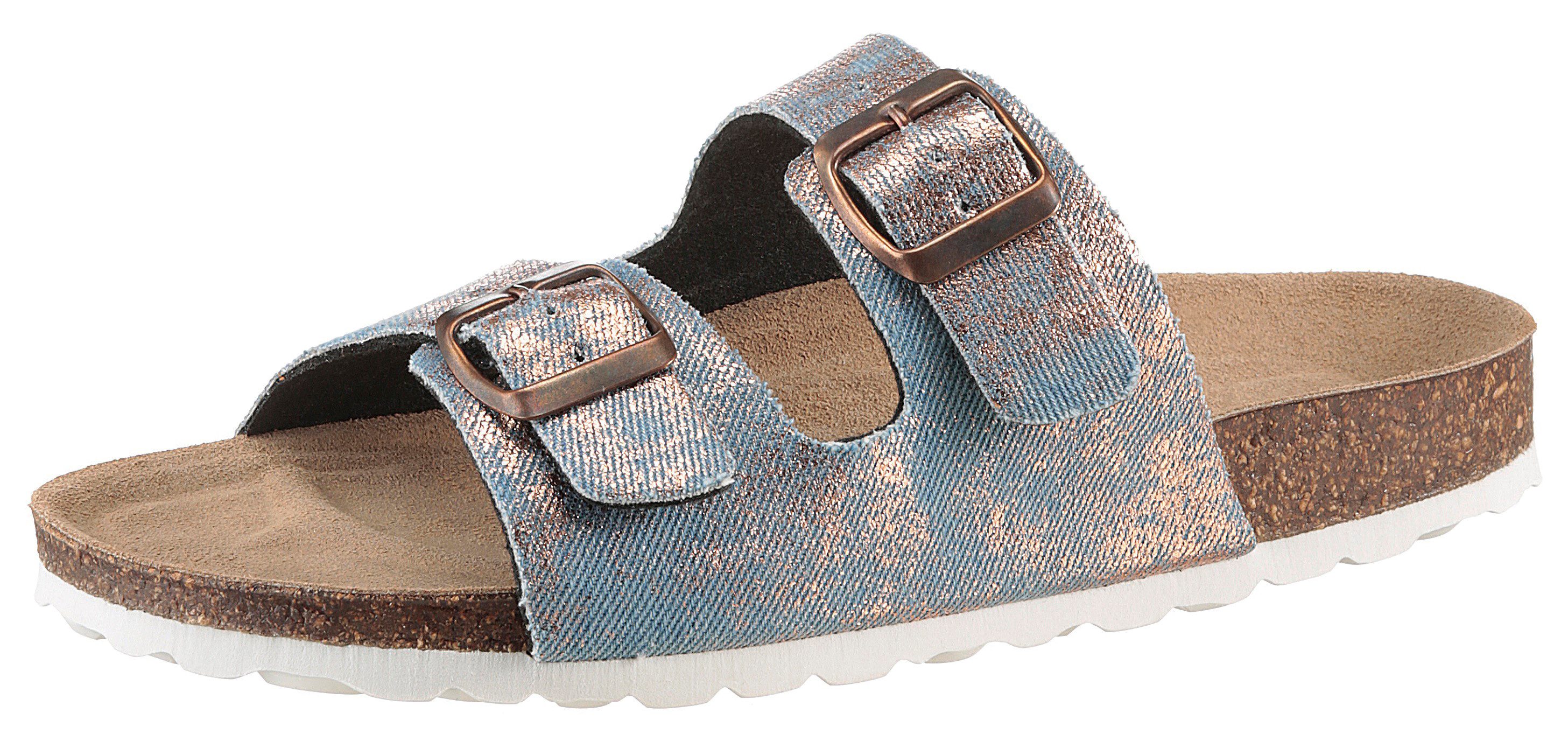 Aniston SHOES Slippers , zomerschoen, strandschoen, vakantieschoen, metallic - nieuwe collectie