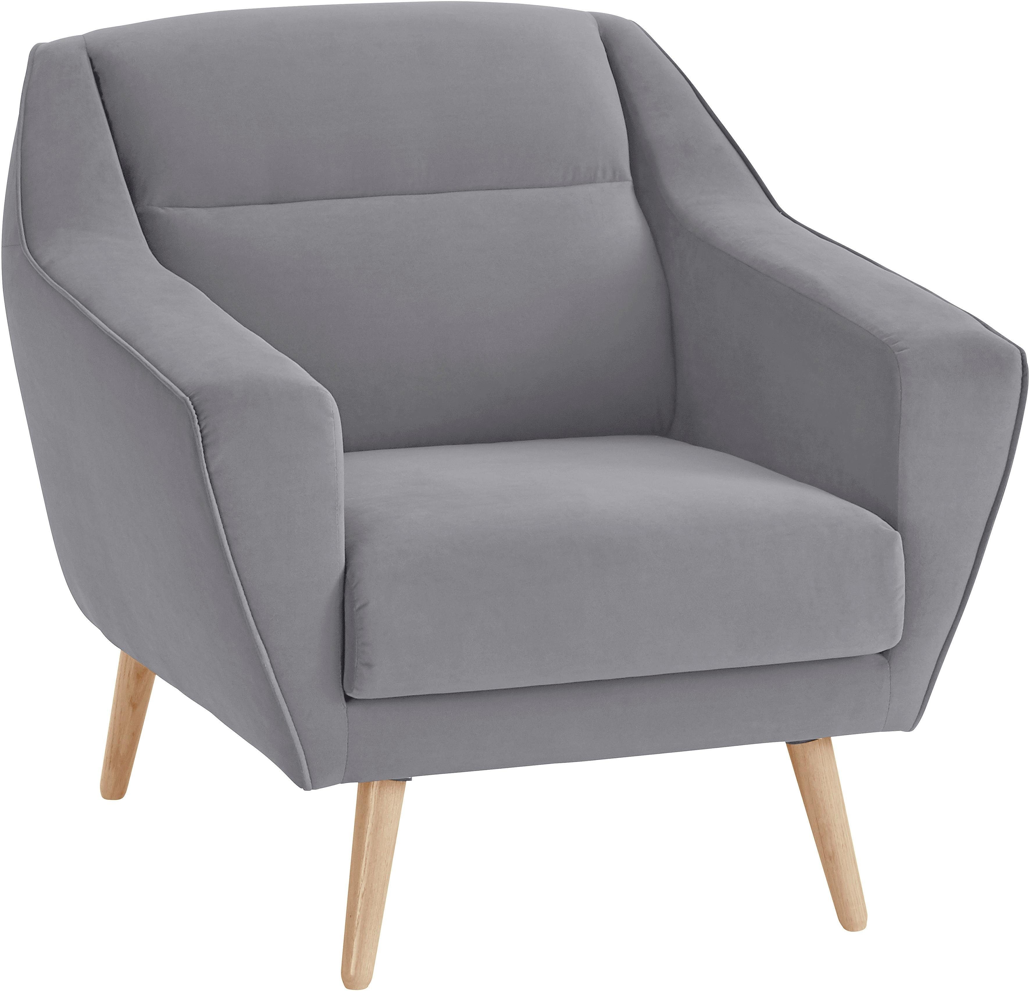 andas Fauteuil Bille met naad in het rugkussen en eikenhouten poten, design by morten georgsen