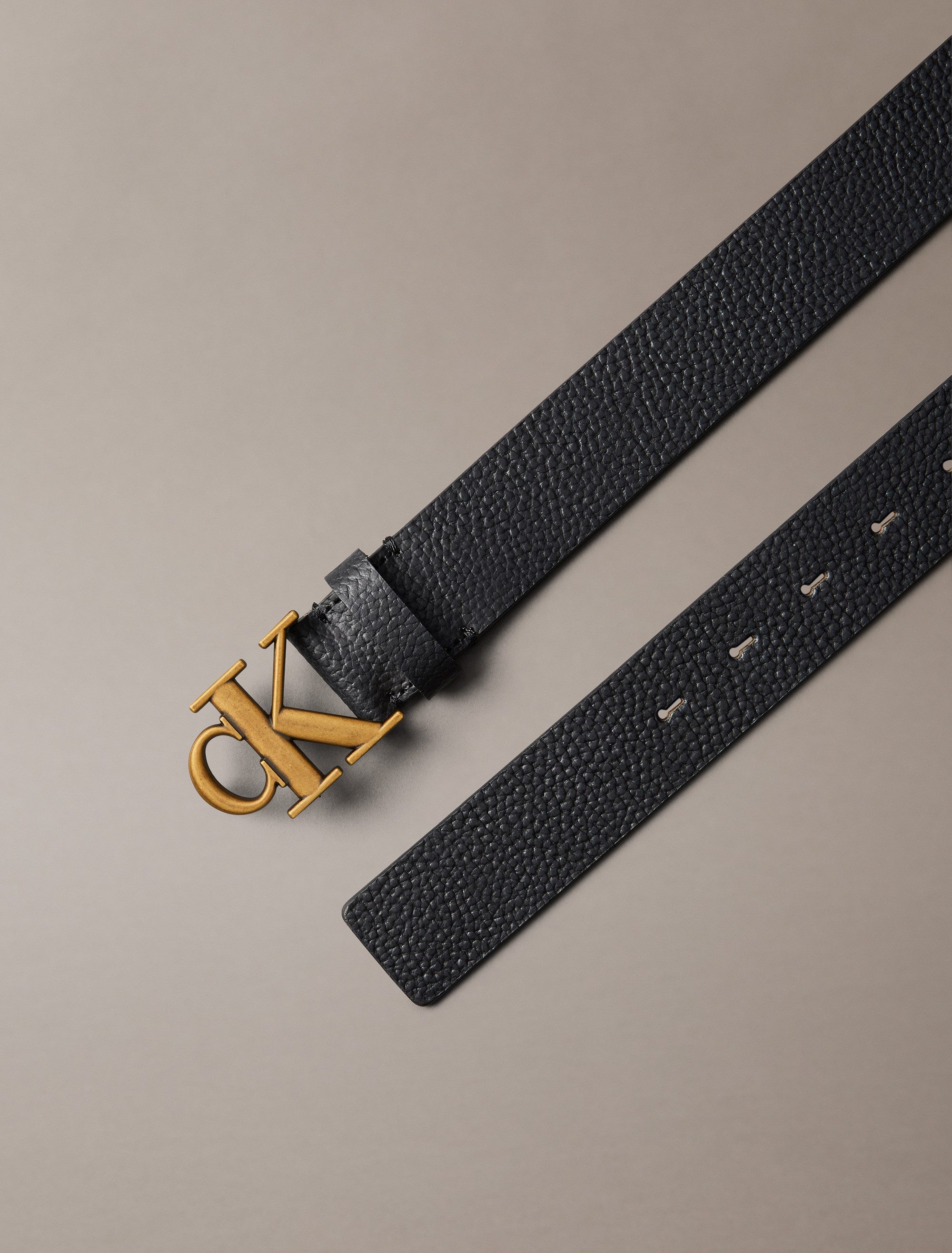 Calvin Klein Leren riem MONOGRAM BUCKLE FIXED BELT 35MM
