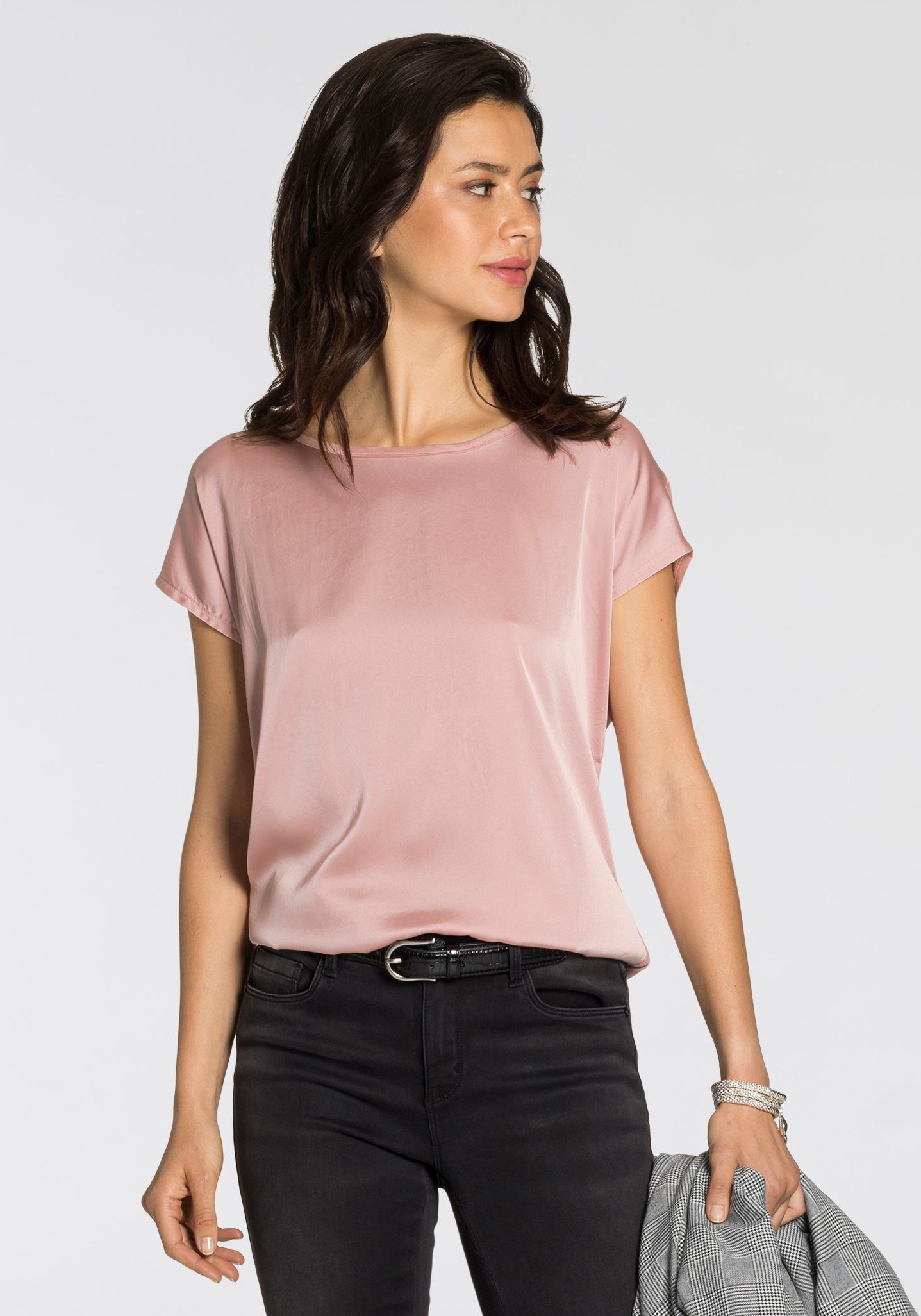 Laura Scott Shirtblouse van satijn en jersey