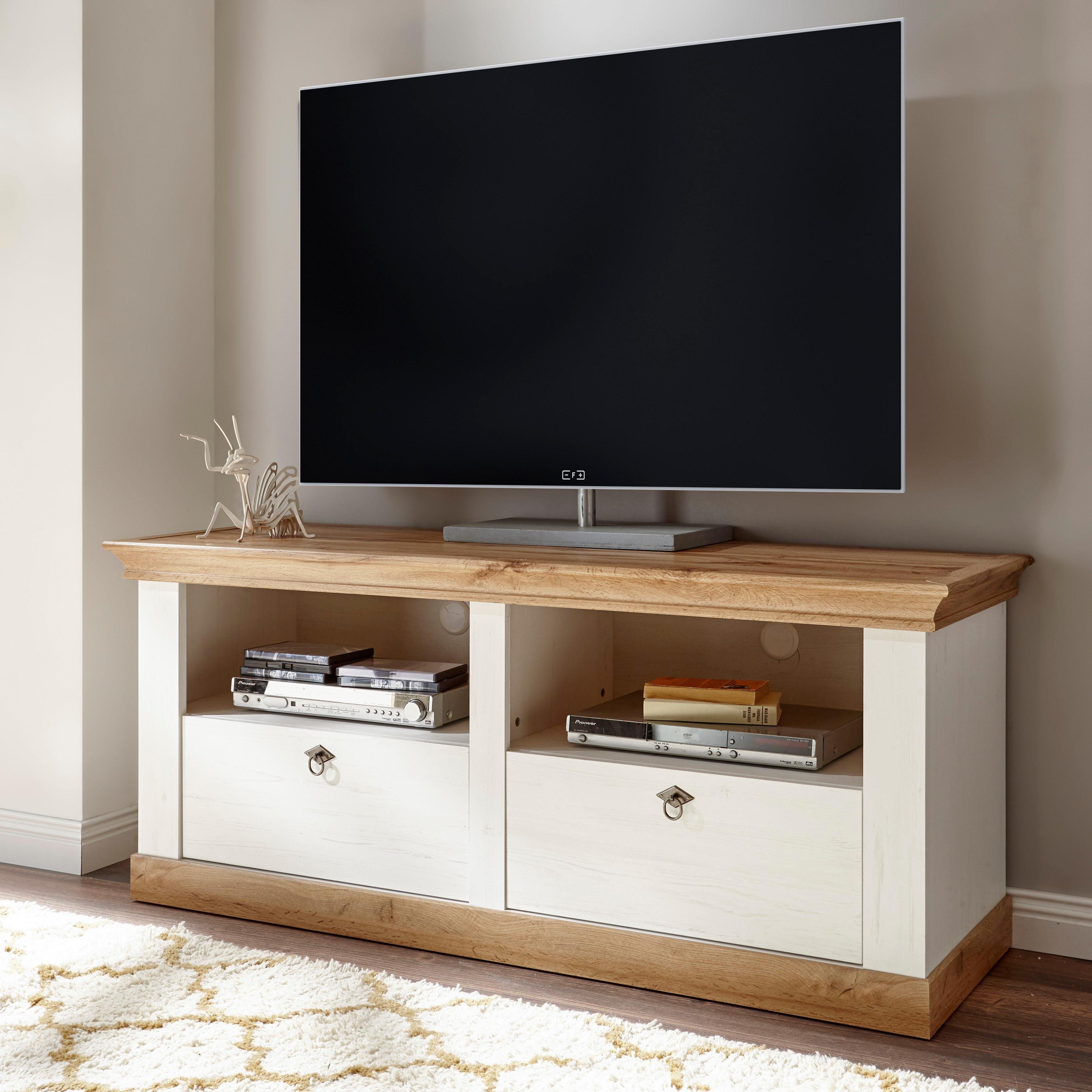 Home affaire Tv-meubel Cremona Breedte 152 cm lowboards maat 152x52x64 cm wit
