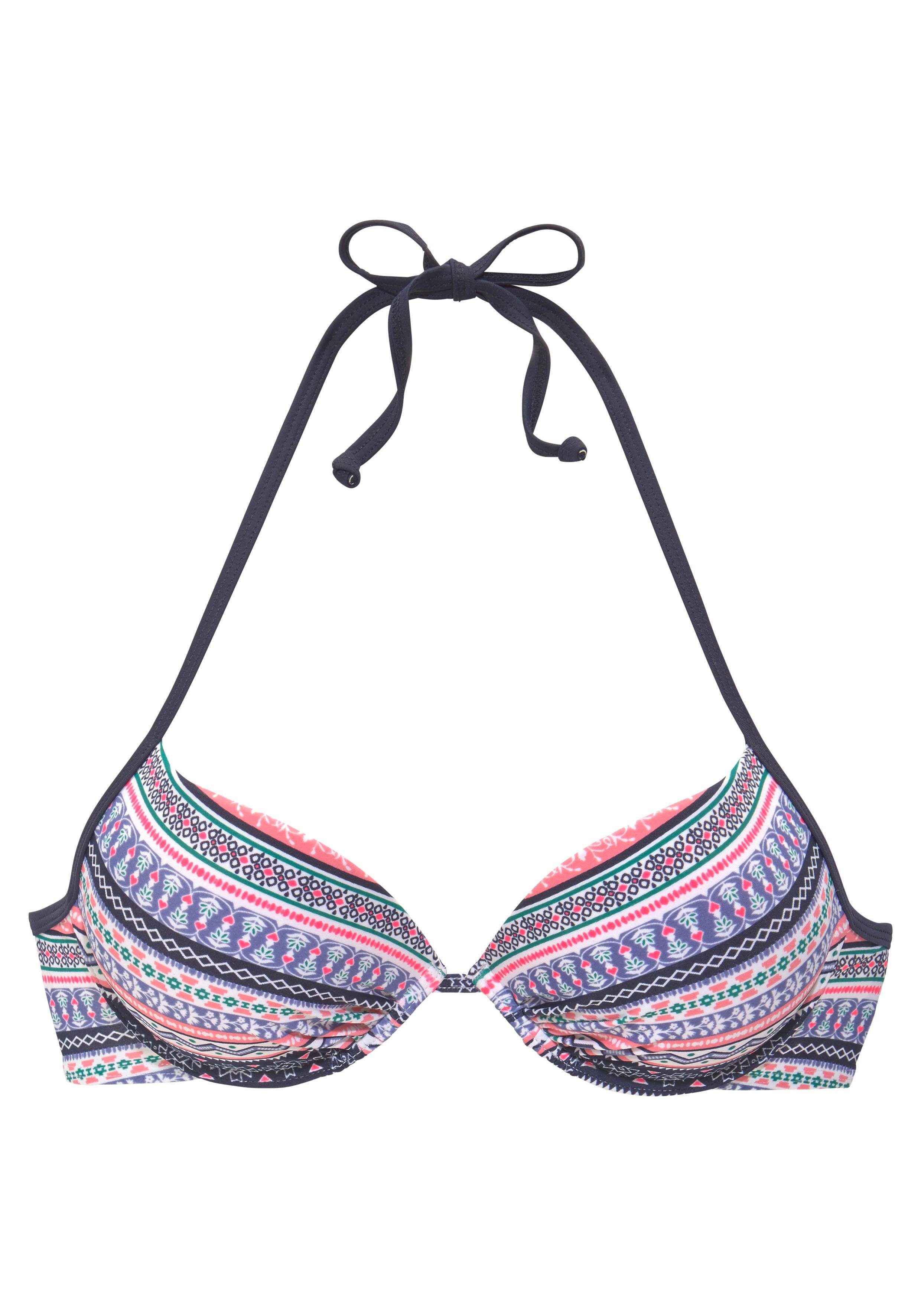 s.Oliver RED LABEL Beachwear Push-upbikinitop Barcelona gewatteerde cups, met ingewerkte versterking, in de nek te binden dames push-up-bikini's maat