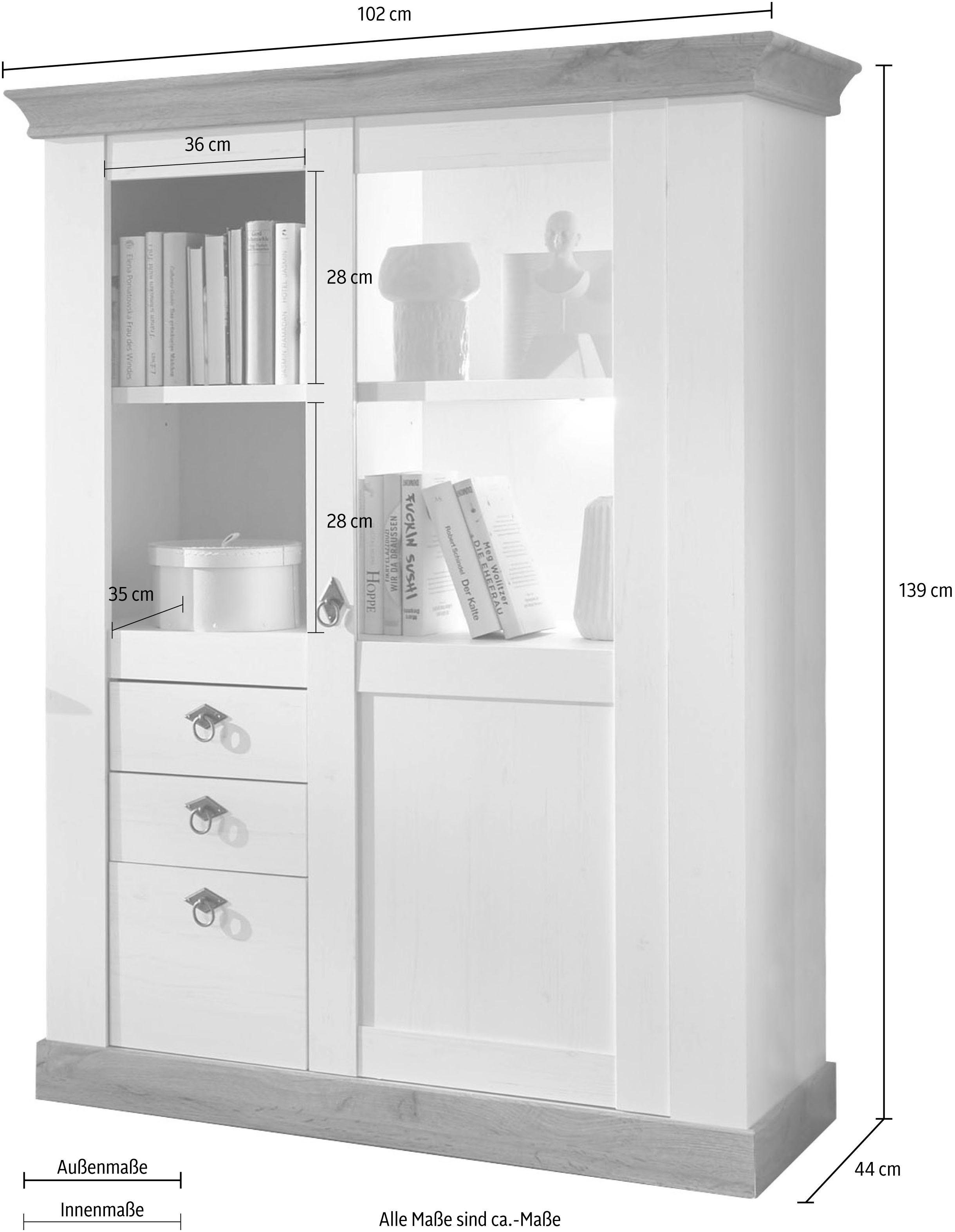 Home affaire Highboard Cremona Hoogte 139 cm