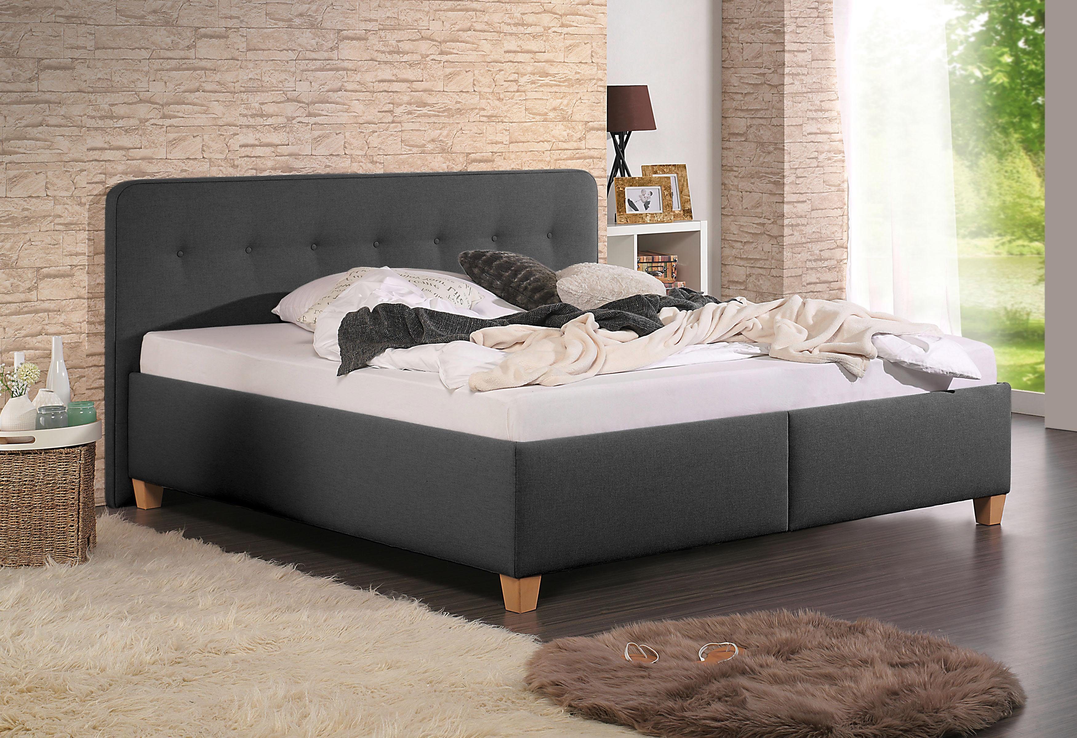 Maintal Gestoffeerd bed Mison met of zonder matras bonell-, koudschuim-, pocketveringskern matras