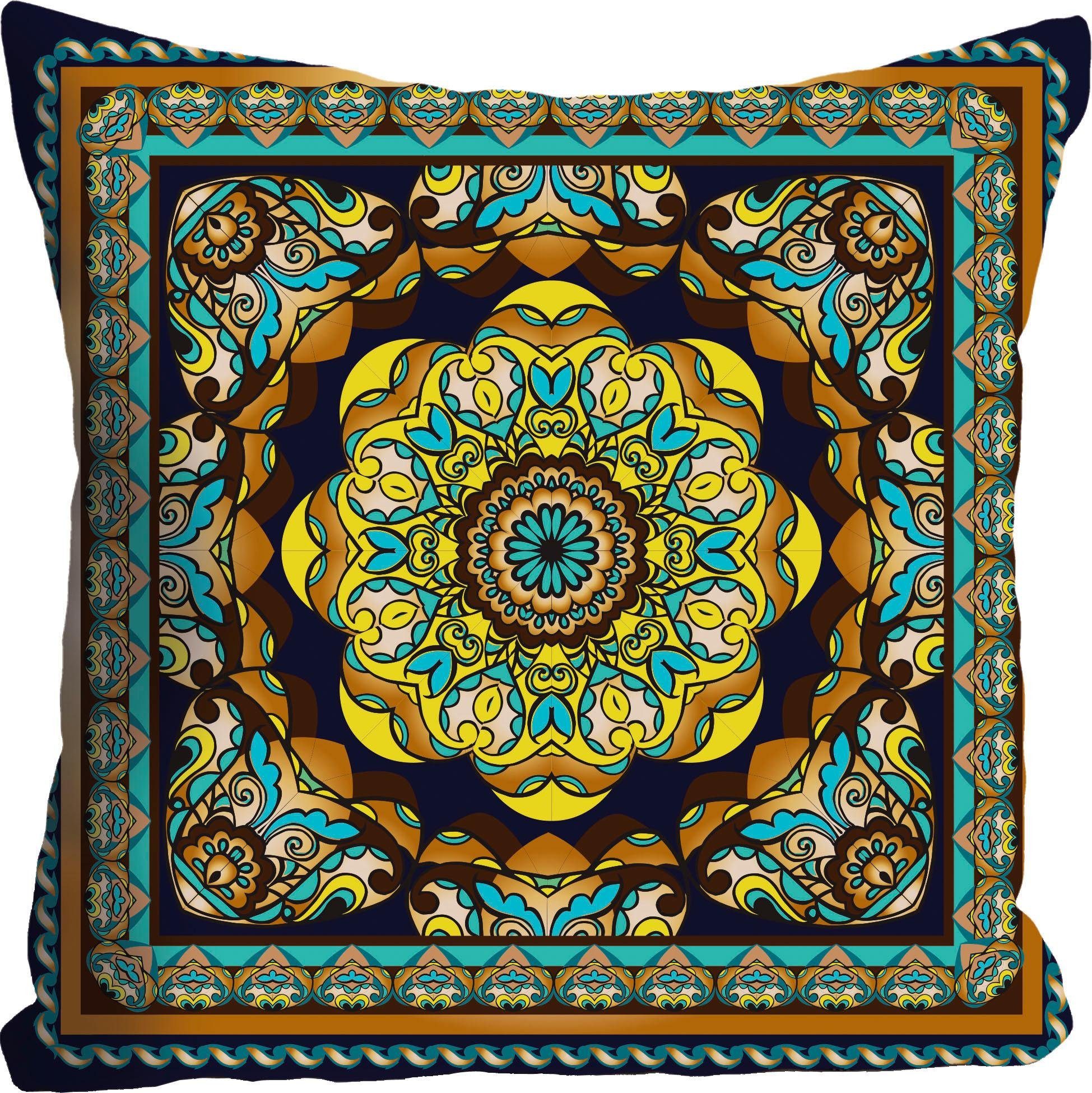 queence Sierkussen Ornament Kussenovertrek zonder vulling(1 stuk) sierkussens maat 1x 40x40 cm multicolor