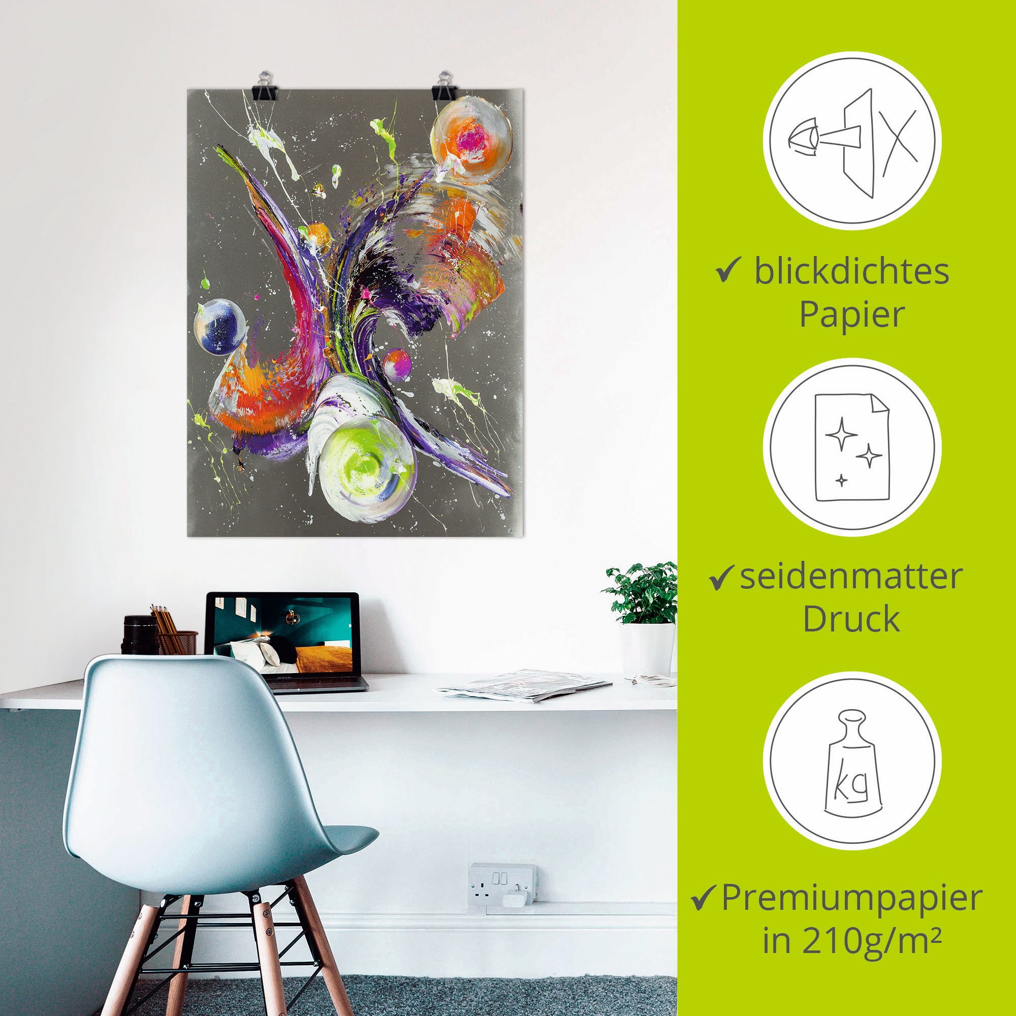 Artland Poster Abstractie XXXII als artprint van aluminium, artprint op linnen, muursticker of poster in verschillende maten