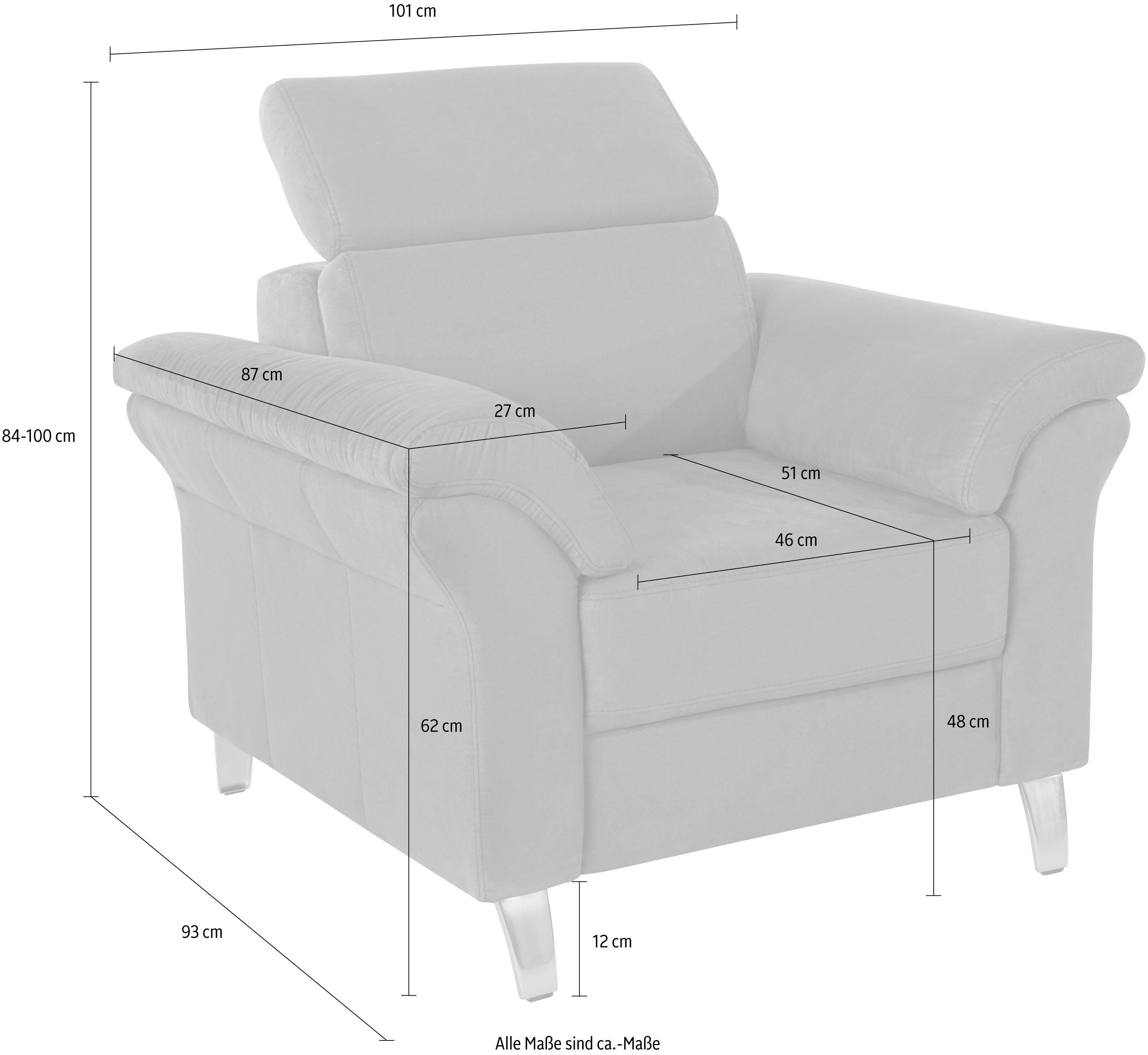 sit&more Fauteuil Arngast met binnenvering en verstelbare hoofdsteun