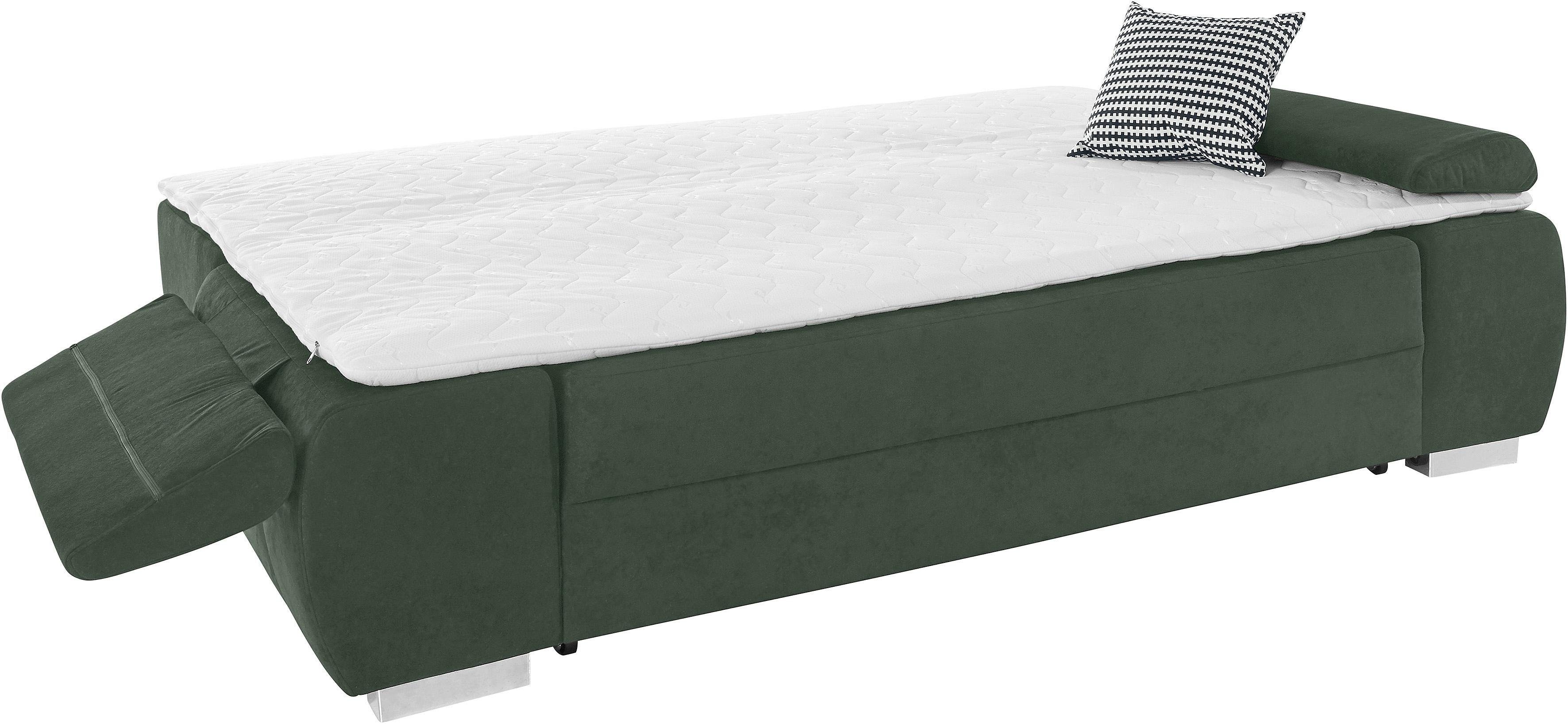 INOSIGN Slaapbank Pumo met boxspringuitvoering, slaapfunctie en bedkist, met binnenvering