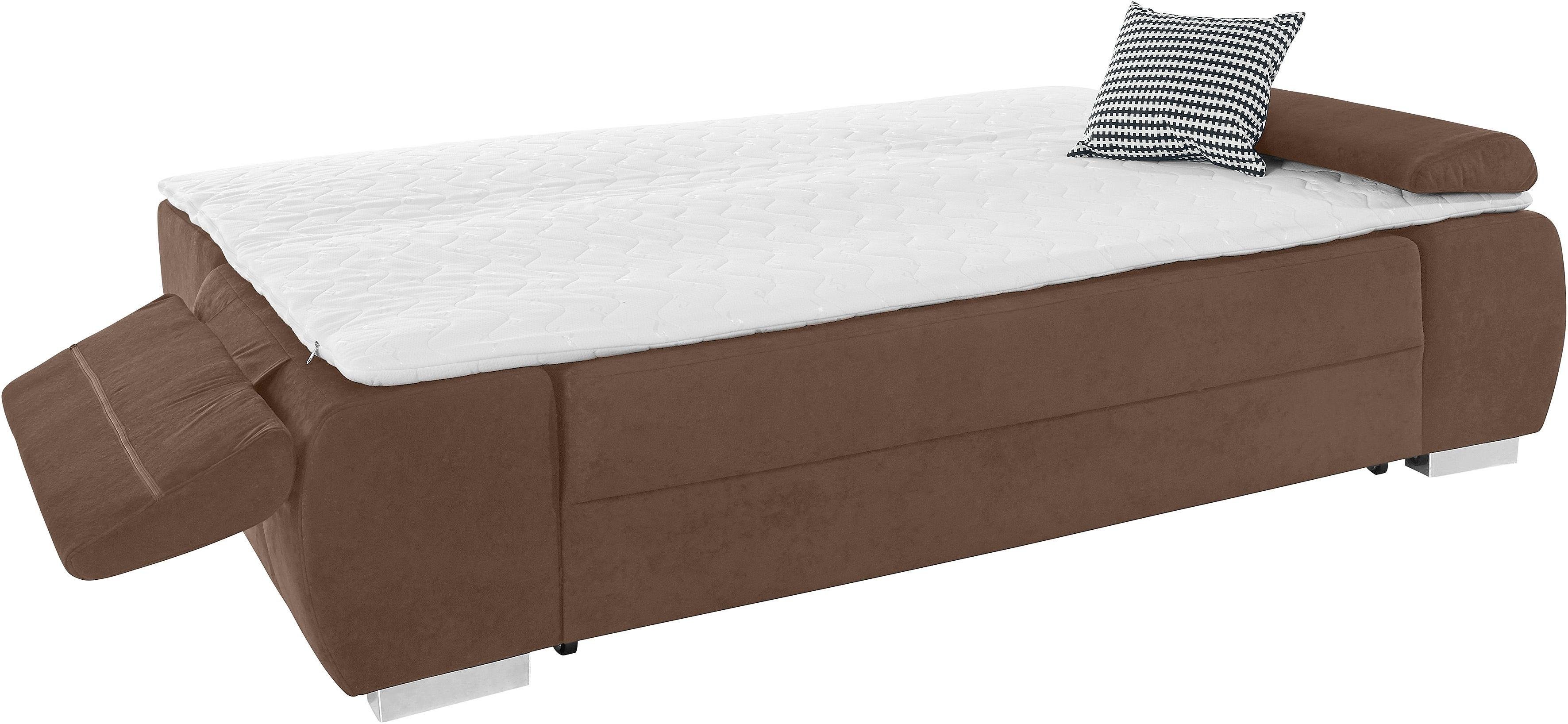 INOSIGN Slaapbank Pumo met boxspringuitvoering, slaapfunctie en bedkist, met binnenvering
