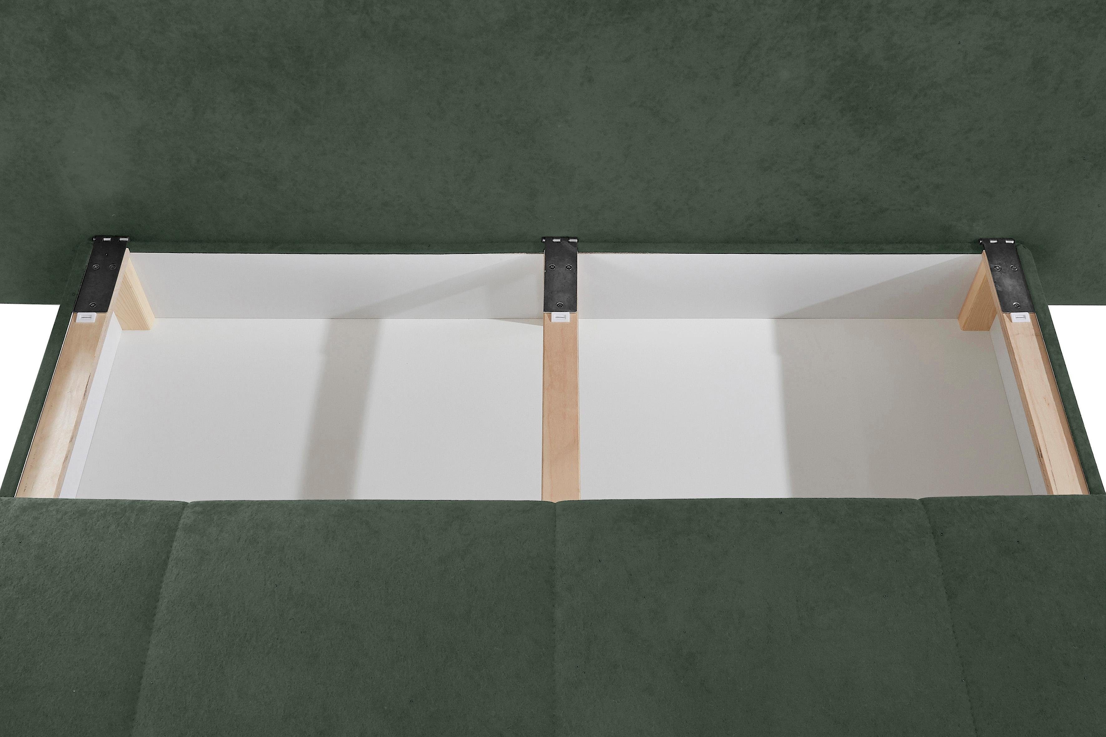 INOSIGN Slaapbank Pumo met boxspringuitvoering, slaapfunctie en bedkist, met binnenvering