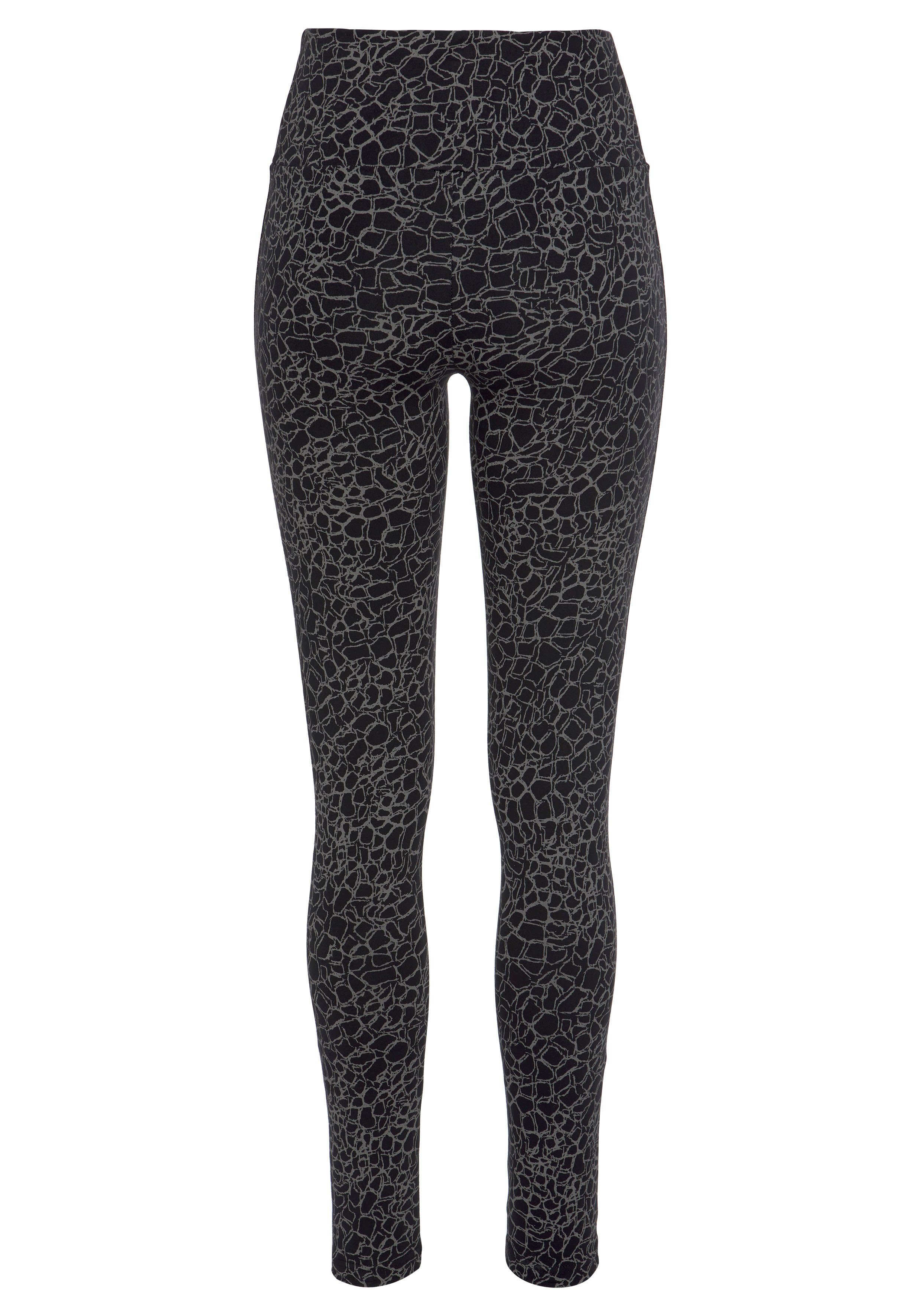 H.I.S Legging in gedessineerd en uni (Set van 2)