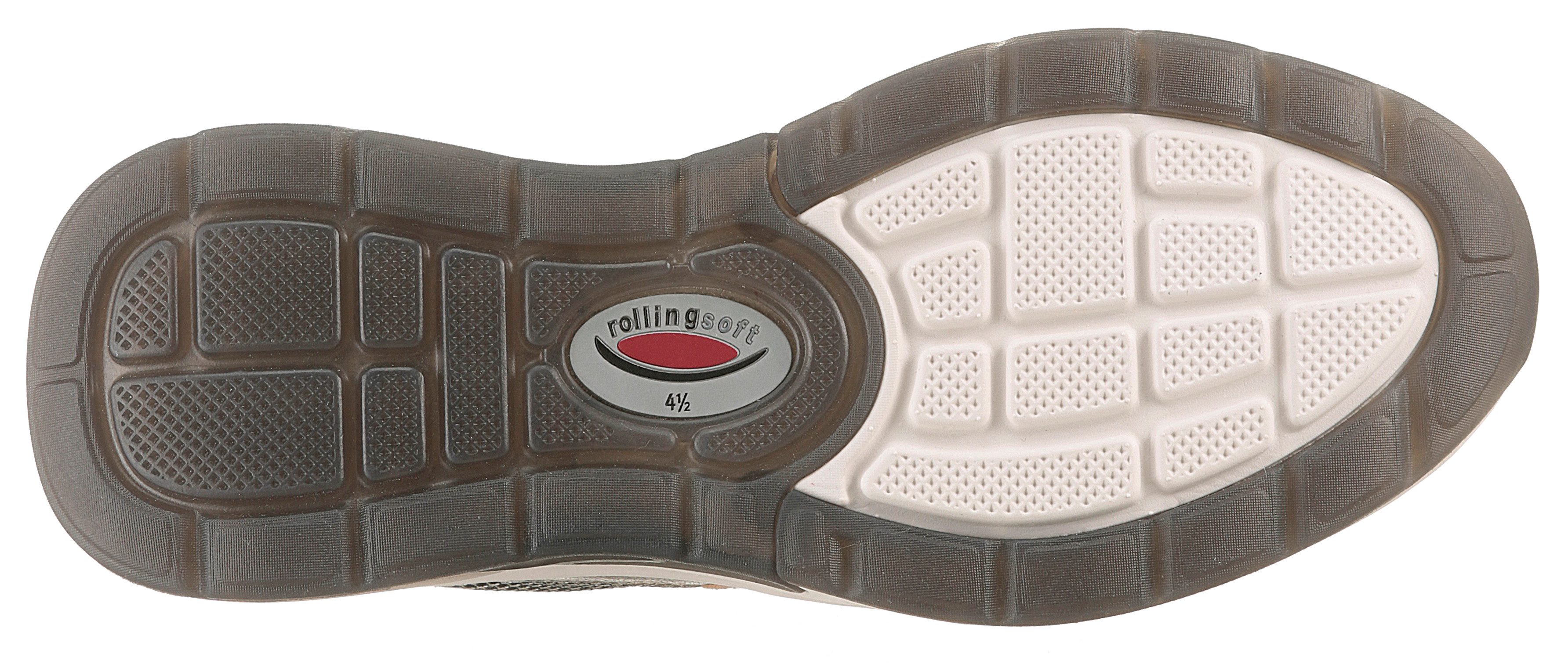 Gabor Rollingsoft Sneakers met sleehak vrijetijdsschoen, lage schoen, veterschoen met contrastafwerkingen