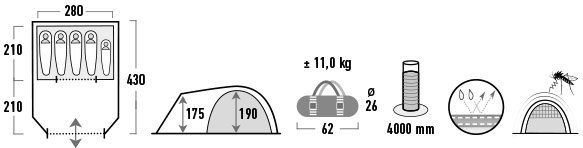 High Peak Koepeltent Tent Santiago 5.0