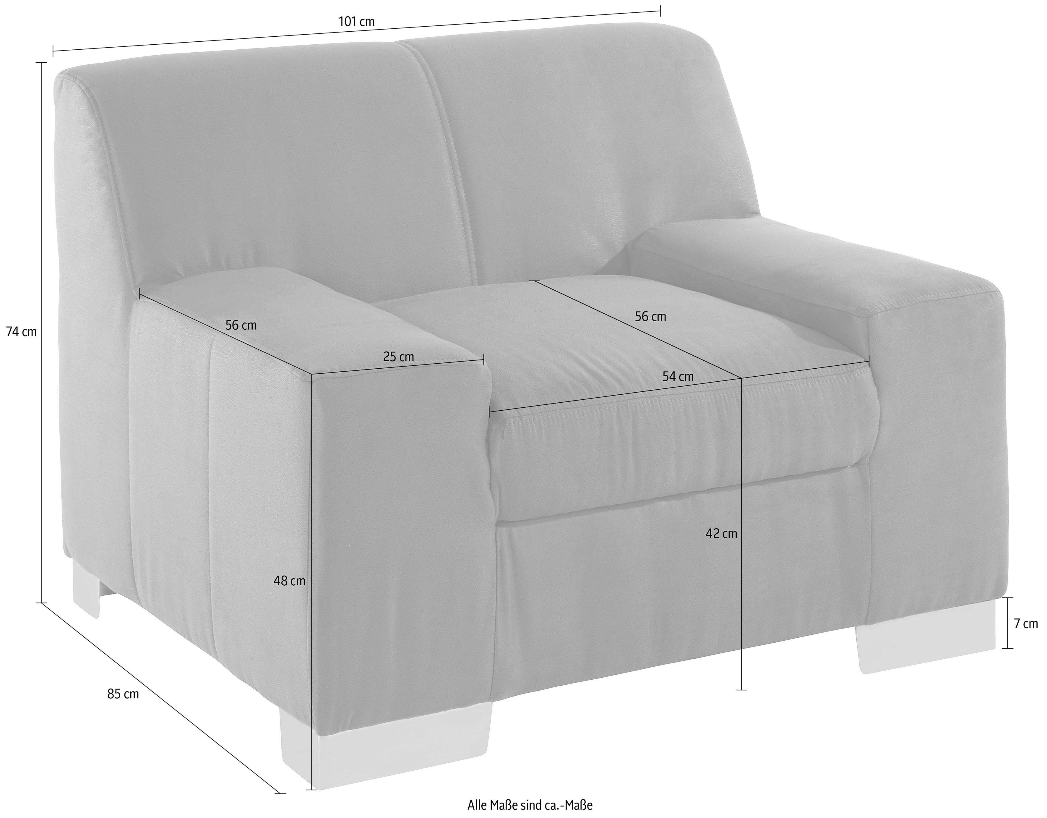 DOMO collection Fauteuil Bero, elegant und zeitlos, kubisch und bequem (set)