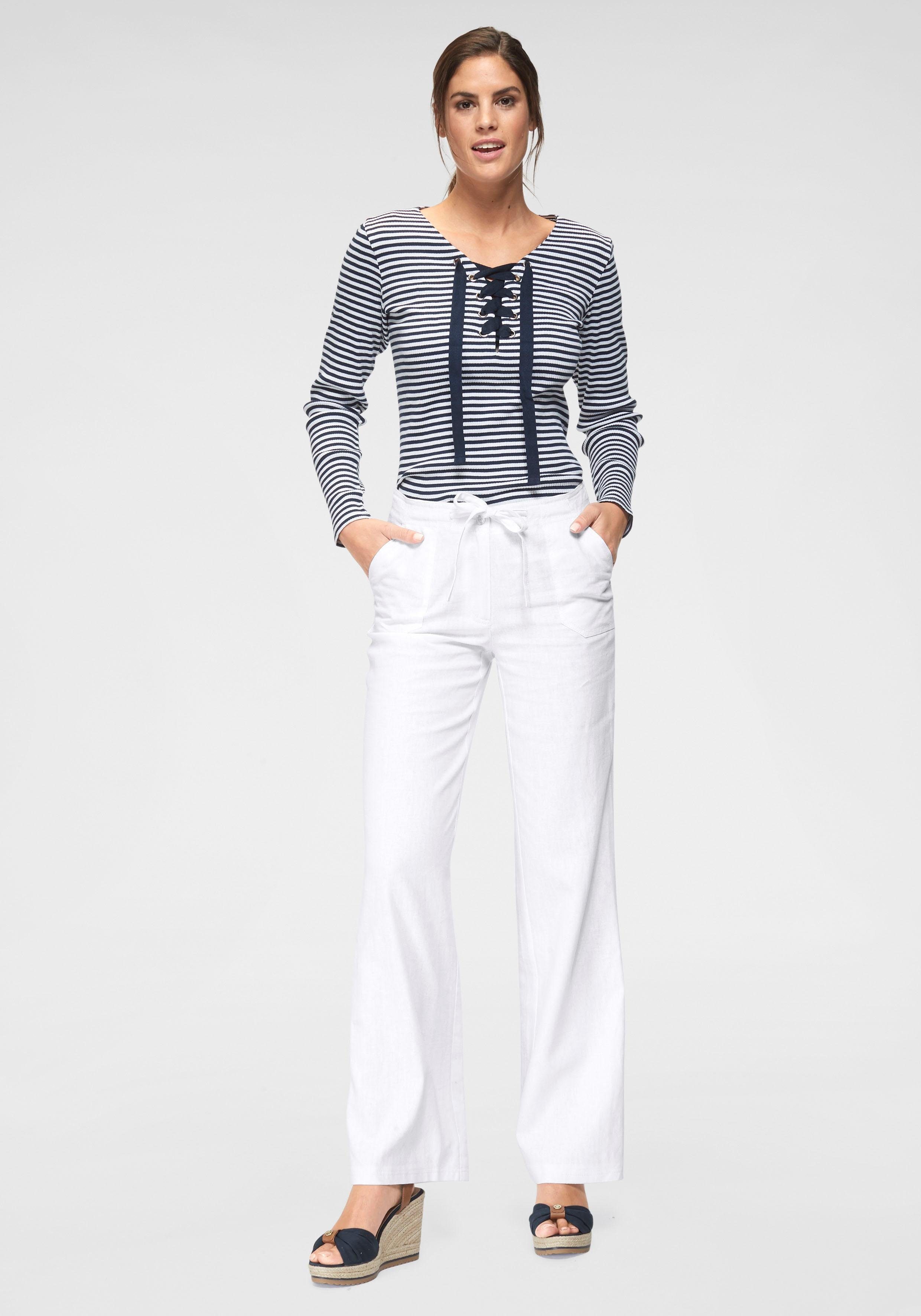Aniston CASUAL Linnen broek met bindstrik