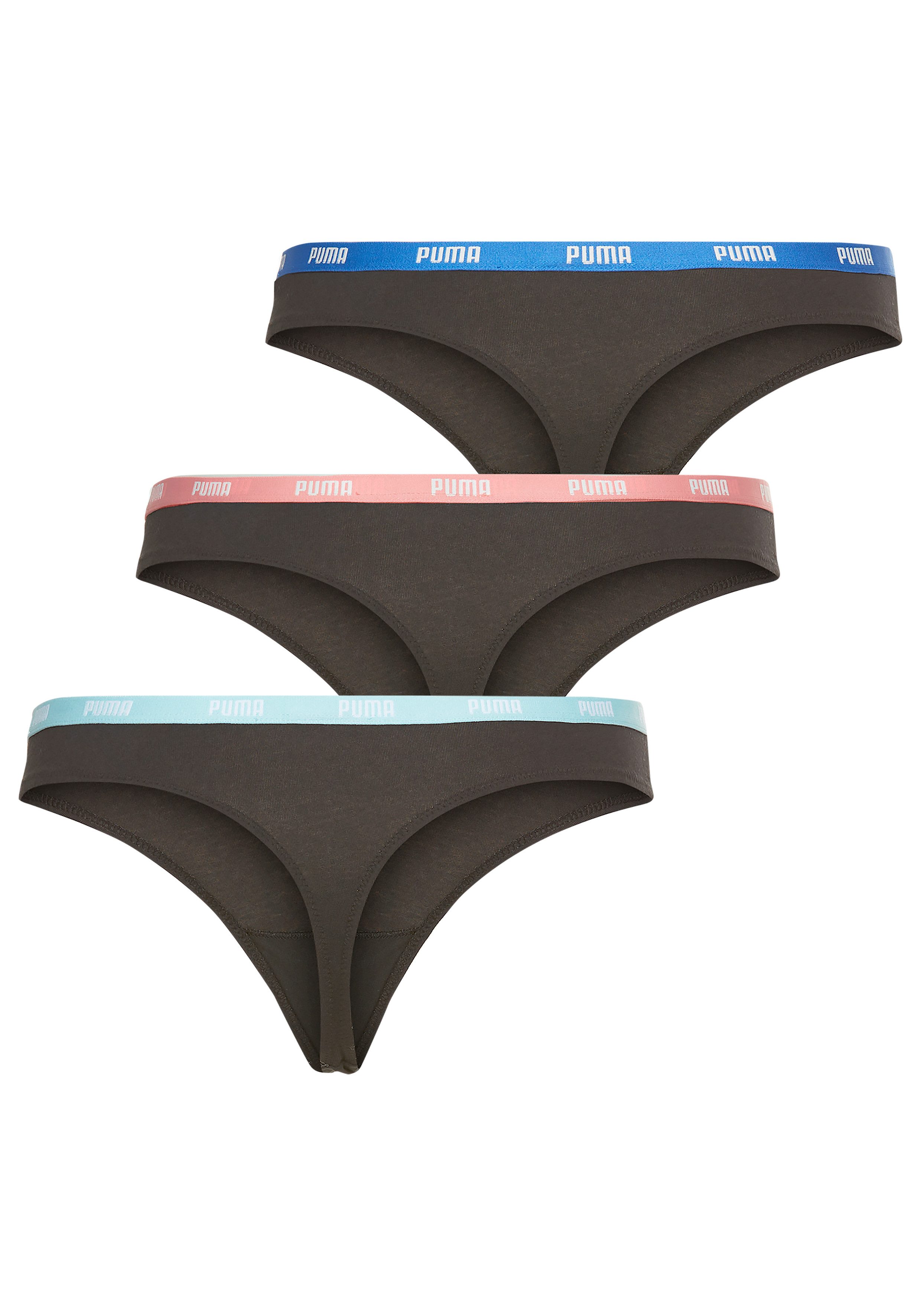 PUMA Stringtanga met gekleurde logoband (Set van 3)
