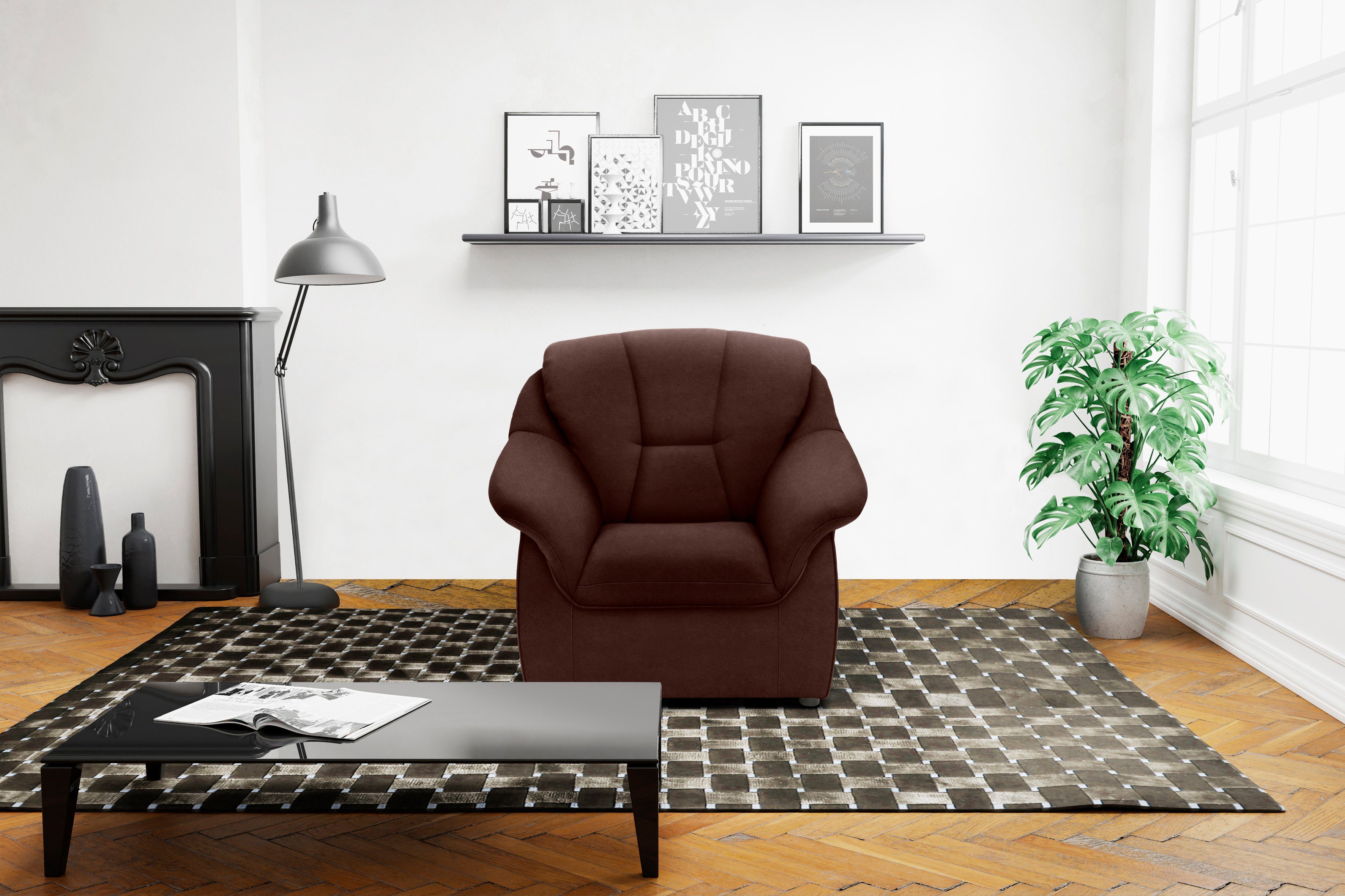 DOMO collection Fauteuil Faenza voor kleine ruimtes, tijdloos en elegant, compacte afmetingen