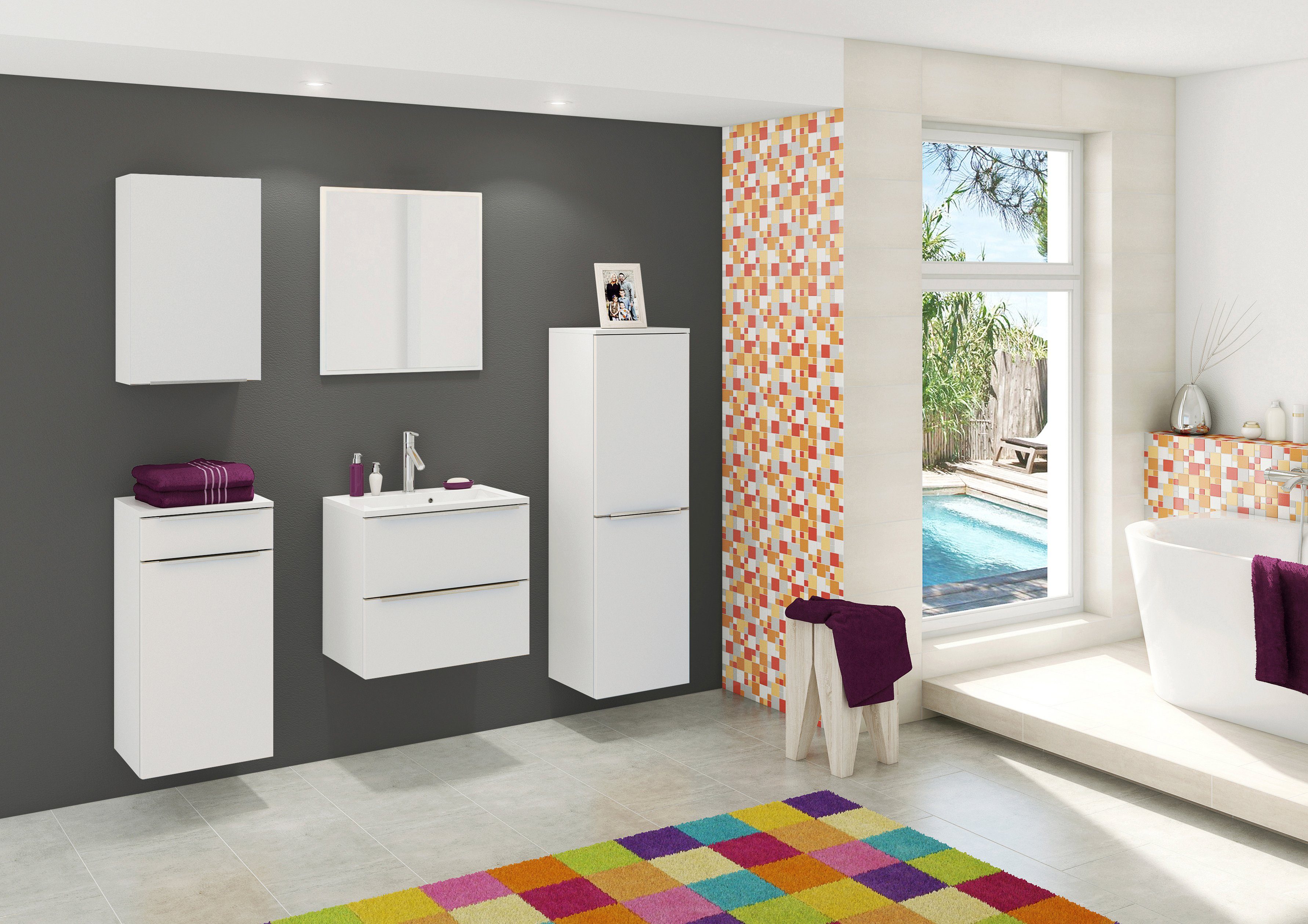 welltime Hangend kastje Matera Breedte 40 cm, met hoogwaardige matte MDF-fronten