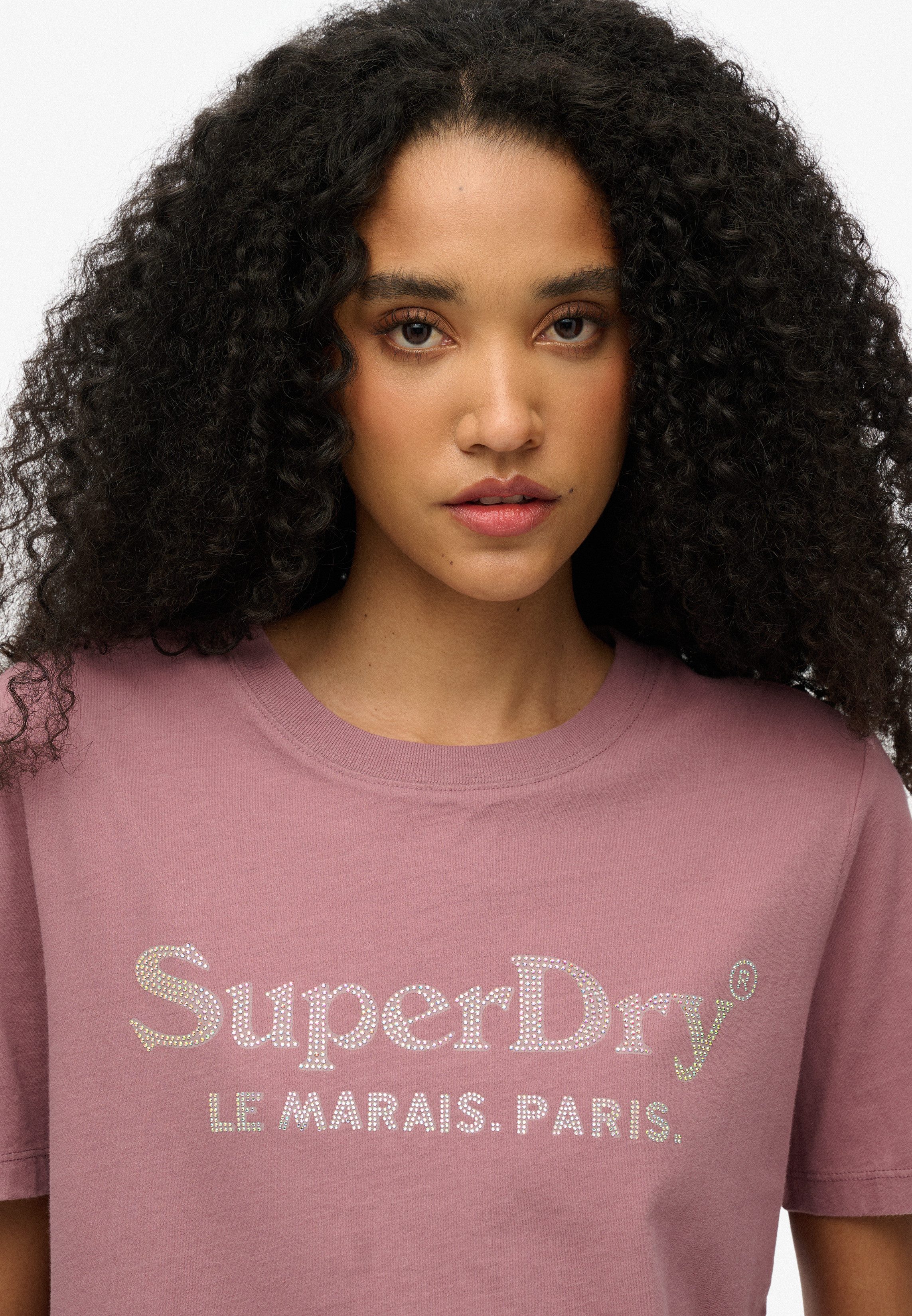 Superdry Shirt met korte mouwen VENUE METALLIC RELAXED TEE