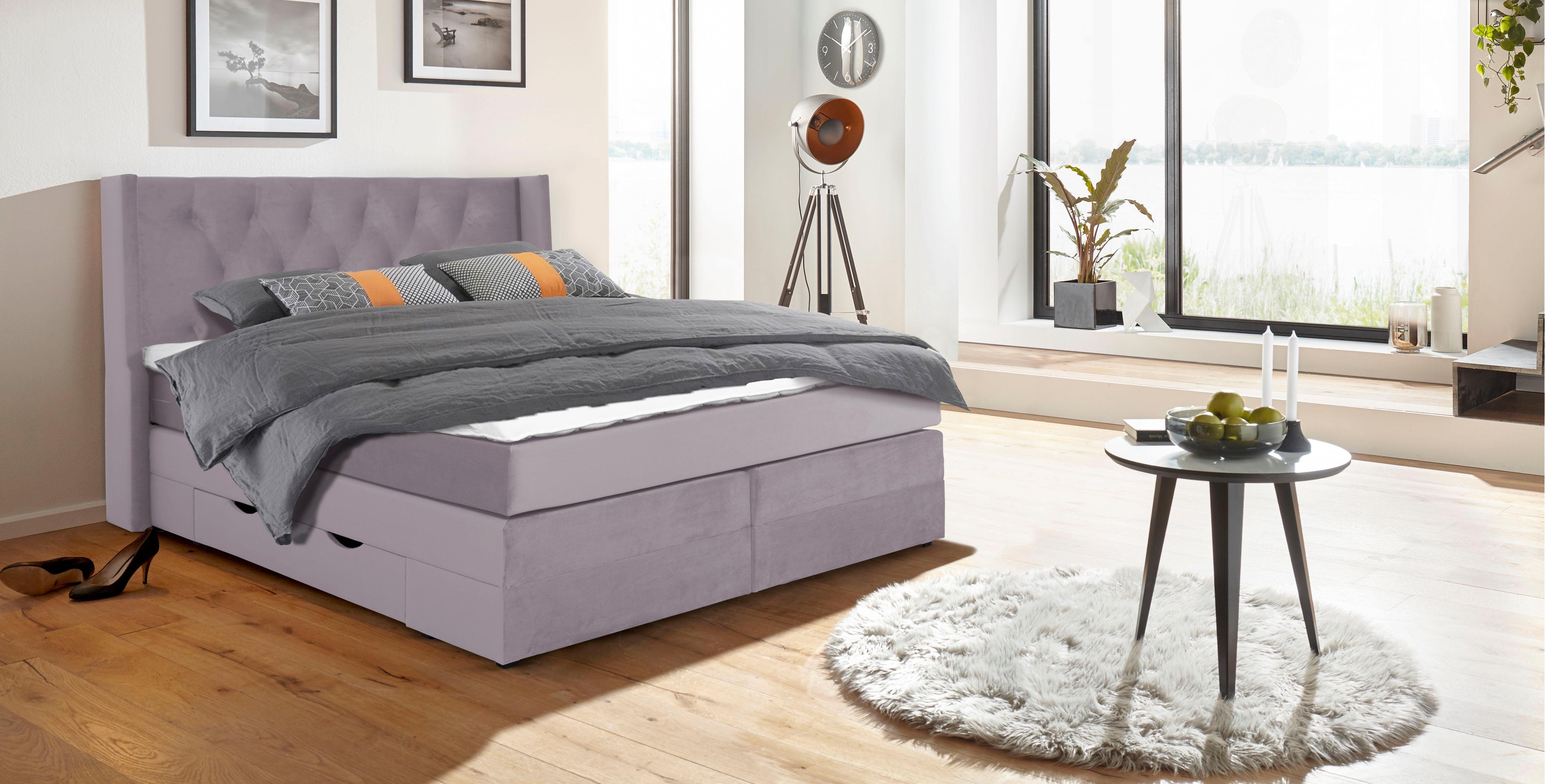 Places of Style Boxspring Elegance met mooie capitonnage, in de hardheden h2 & h3, inclusief laden