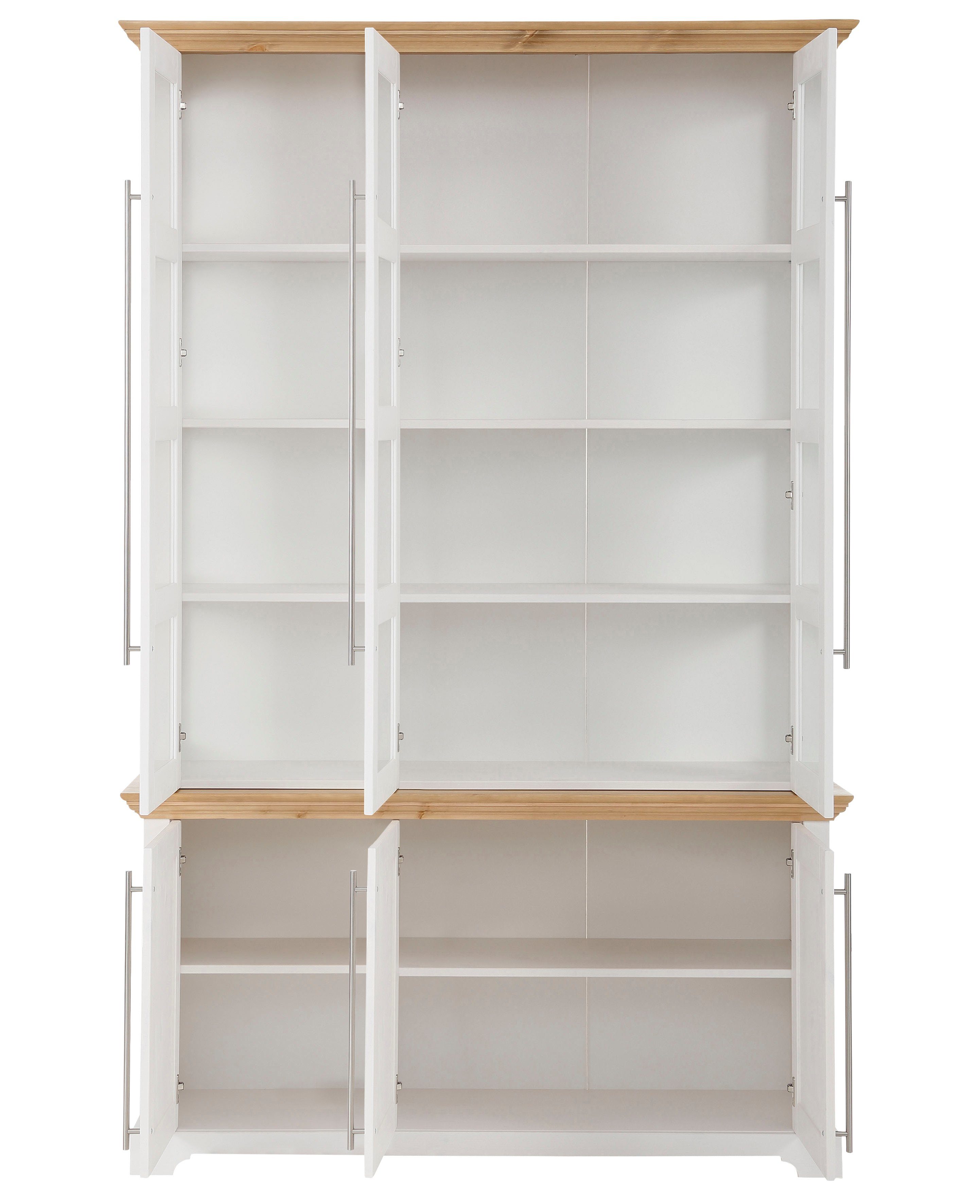 Home affaire Vitrinekast Meliss van massieve dennen, fsc® breedte 132 cm