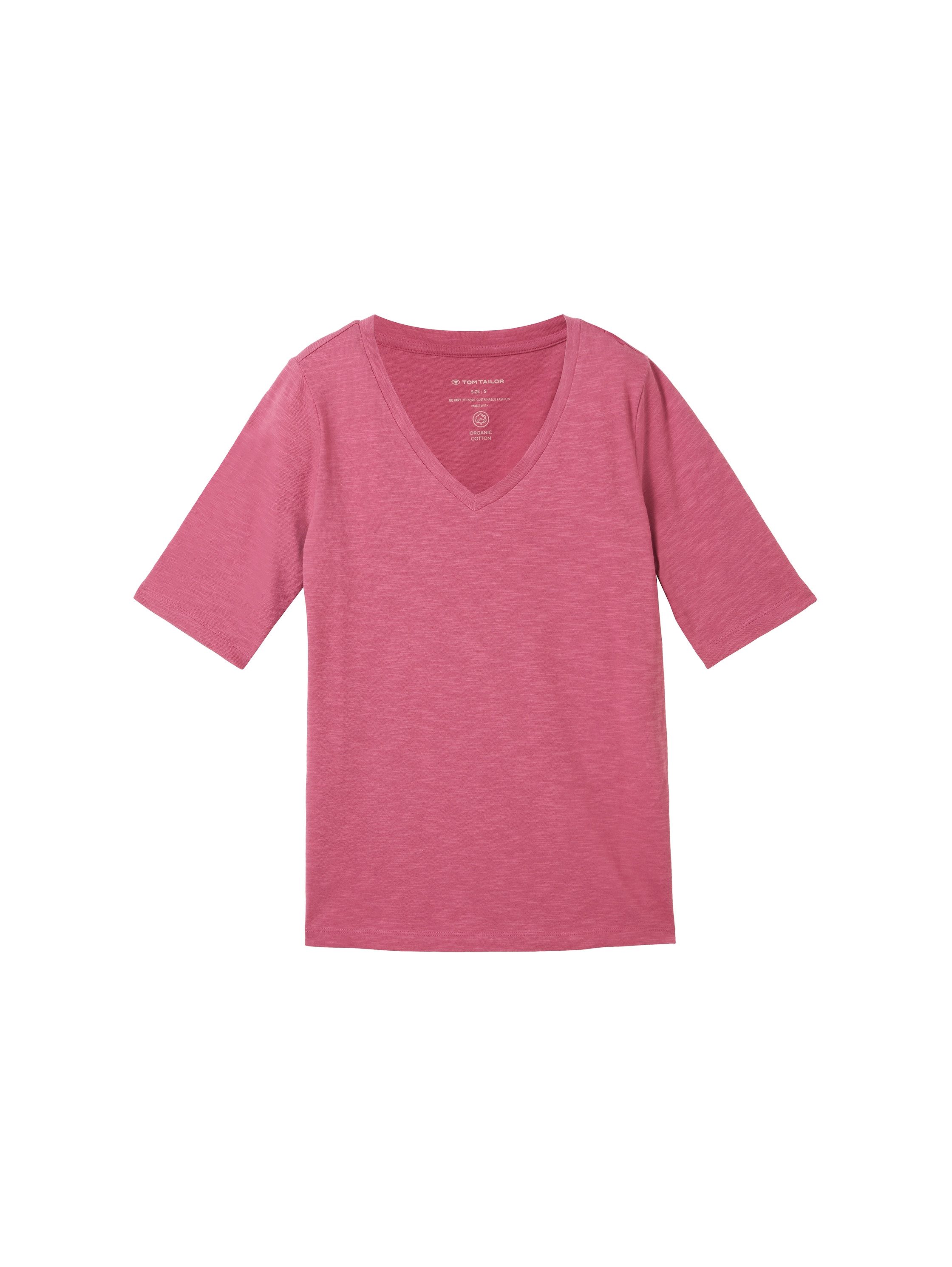 Tom Tailor Shirt met V-hals met bio-katoen