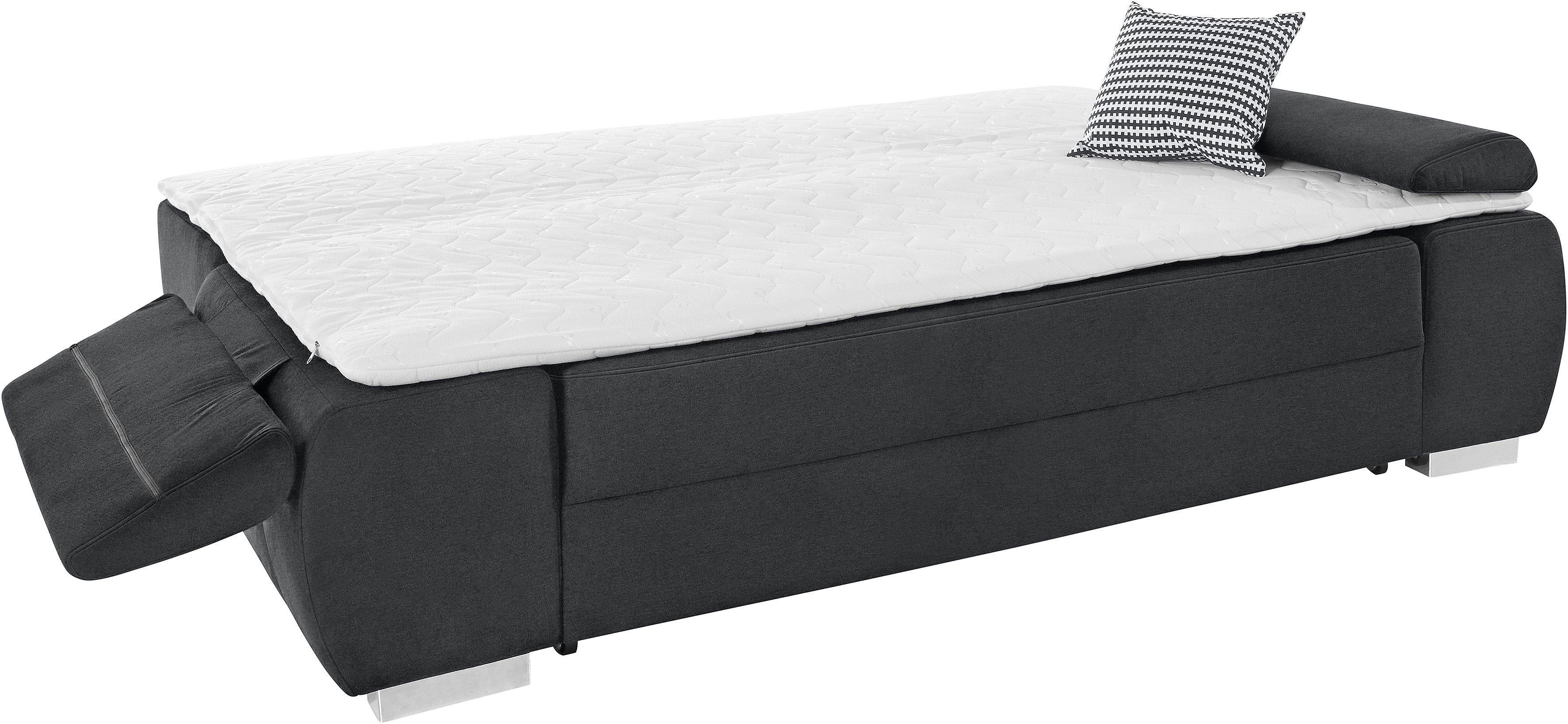 INOSIGN Slaapbank Pumo met boxspringuitvoering, slaapfunctie en bedkist, met binnenvering