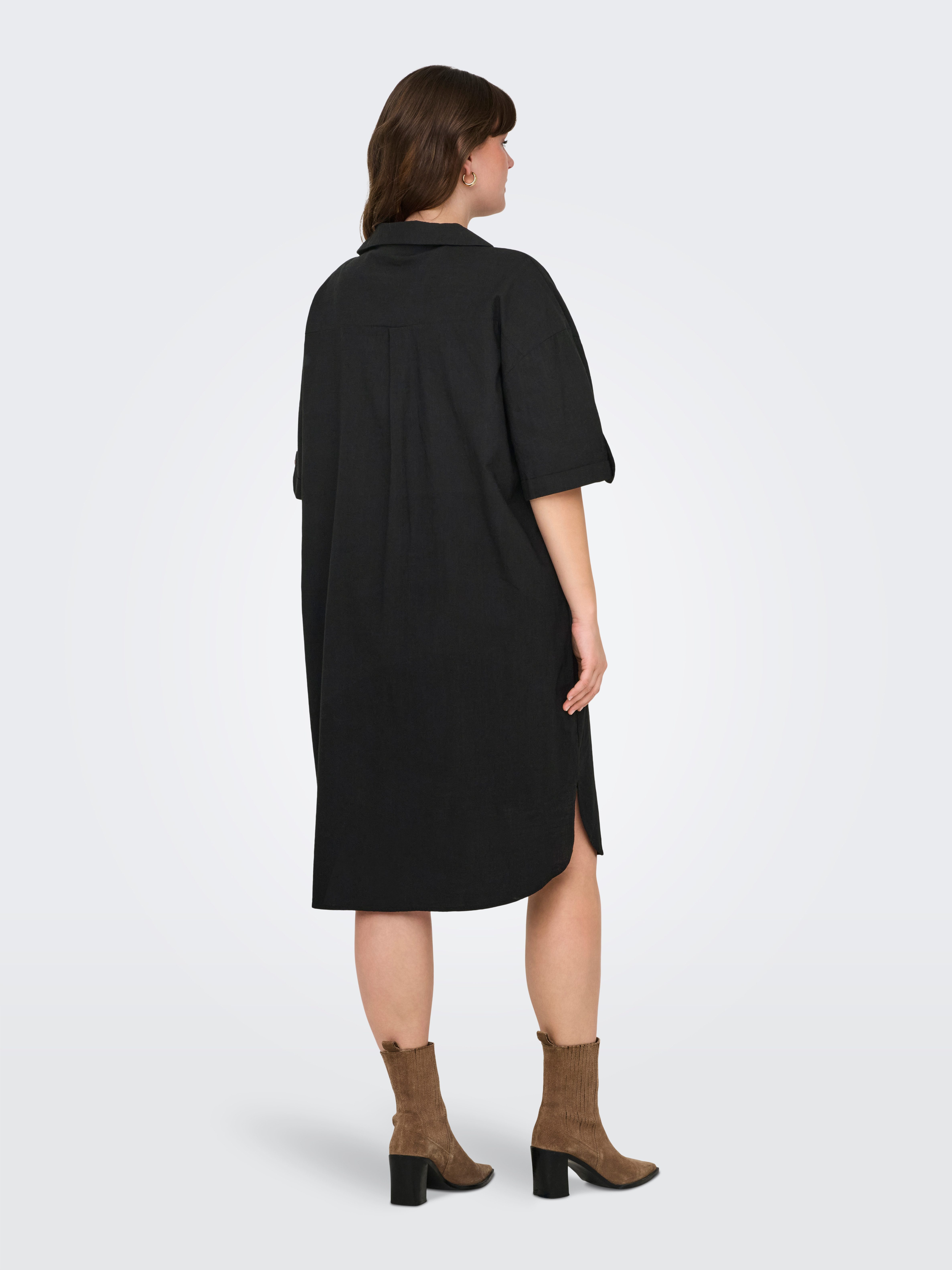 ONLY CARMAKOMA Blousejurk CARCOCO SS BLK SHIRT DRESS WVN