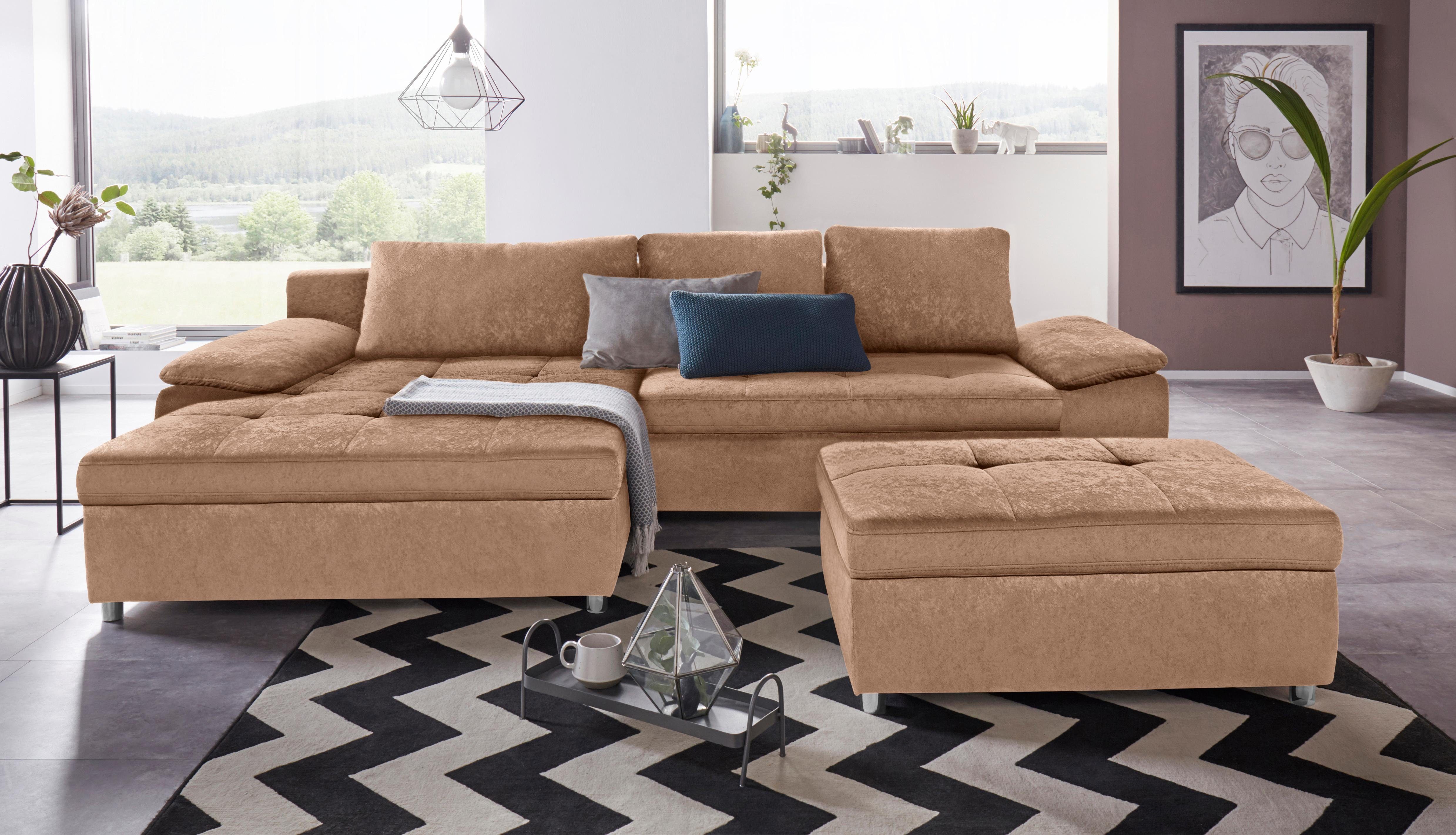 sit&more Hoekbank Labene L-vorm naar keuze met slaapfunctie en bedkist, ook als xxl-variant