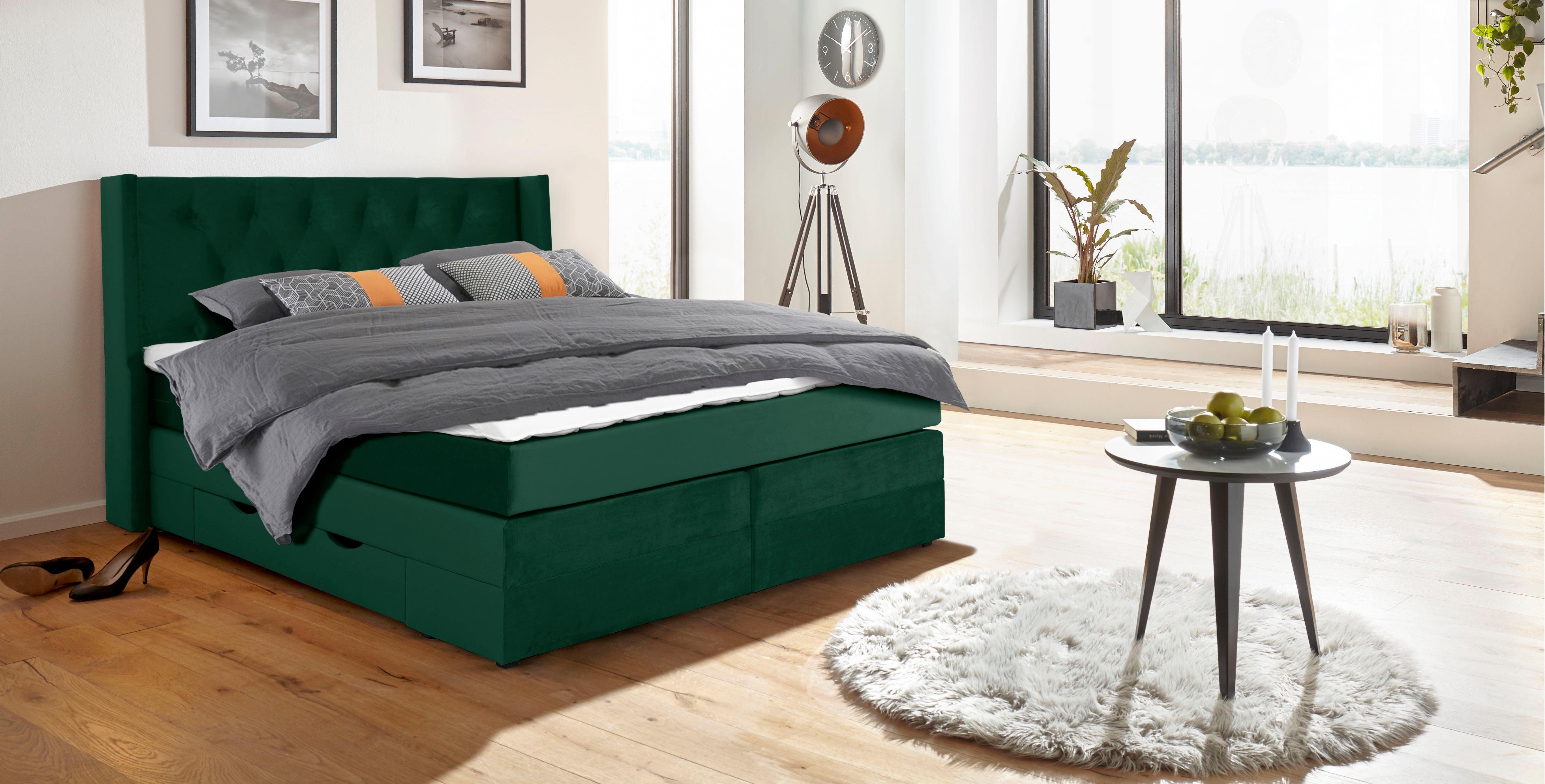 Places of Style Boxspring Elegance met mooie capitonnage, in de hardheden h2 & h3, inclusief laden