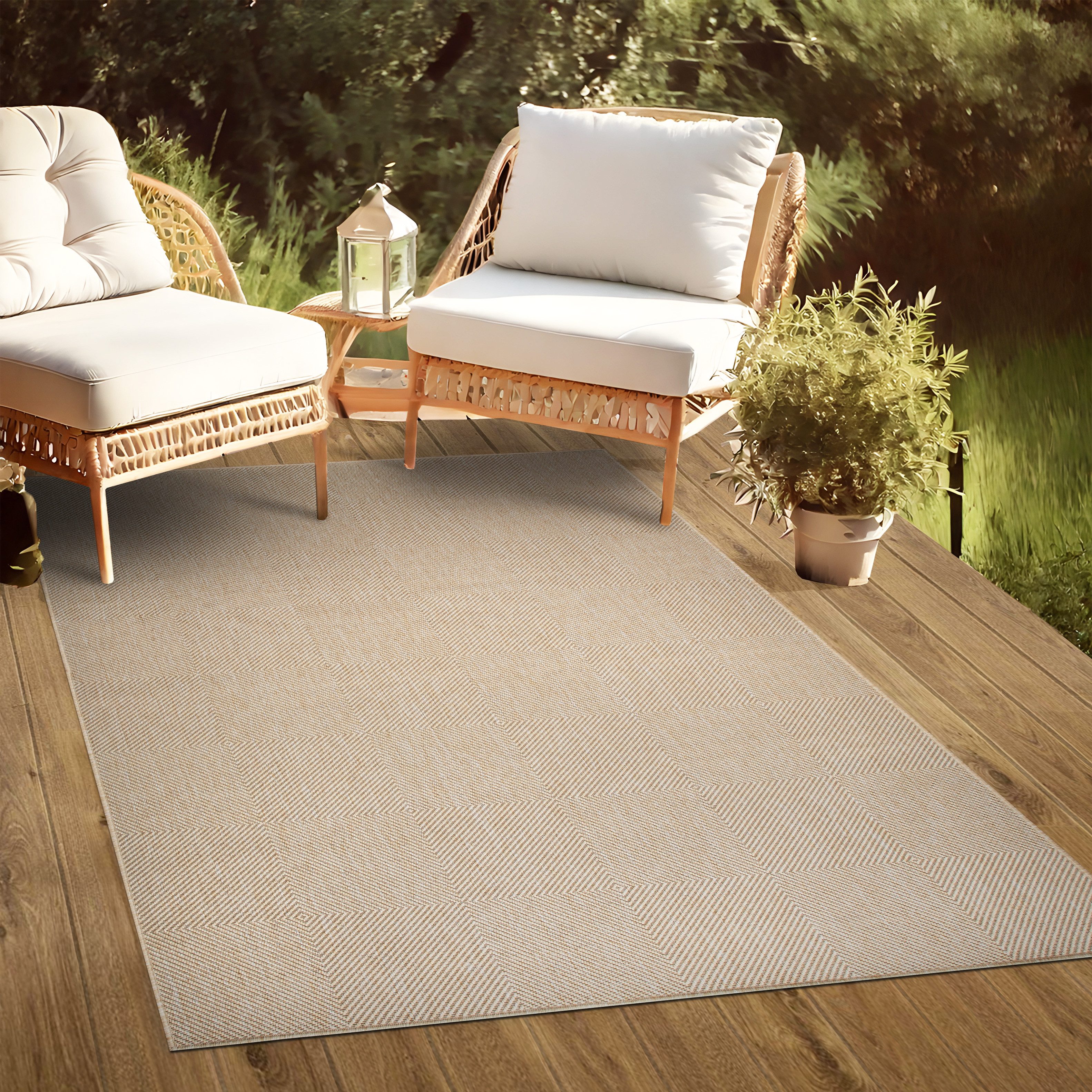 my home Vloerkleed Anna is ook als loper verkrijgbaar Geschikt voor binnen en buiten, sisal-look, weerbestendig & uv-bestendig
