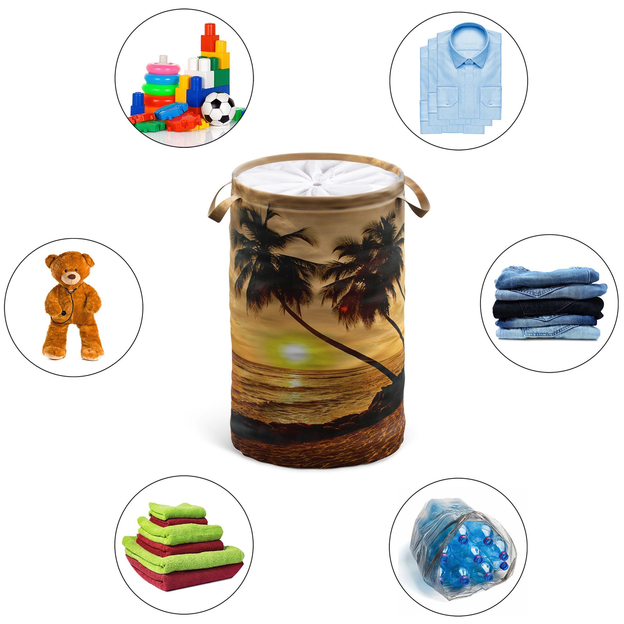 Sanilo Wasmand Summer 60 liter, opvouwbaar, met bescherming tegen inkijk