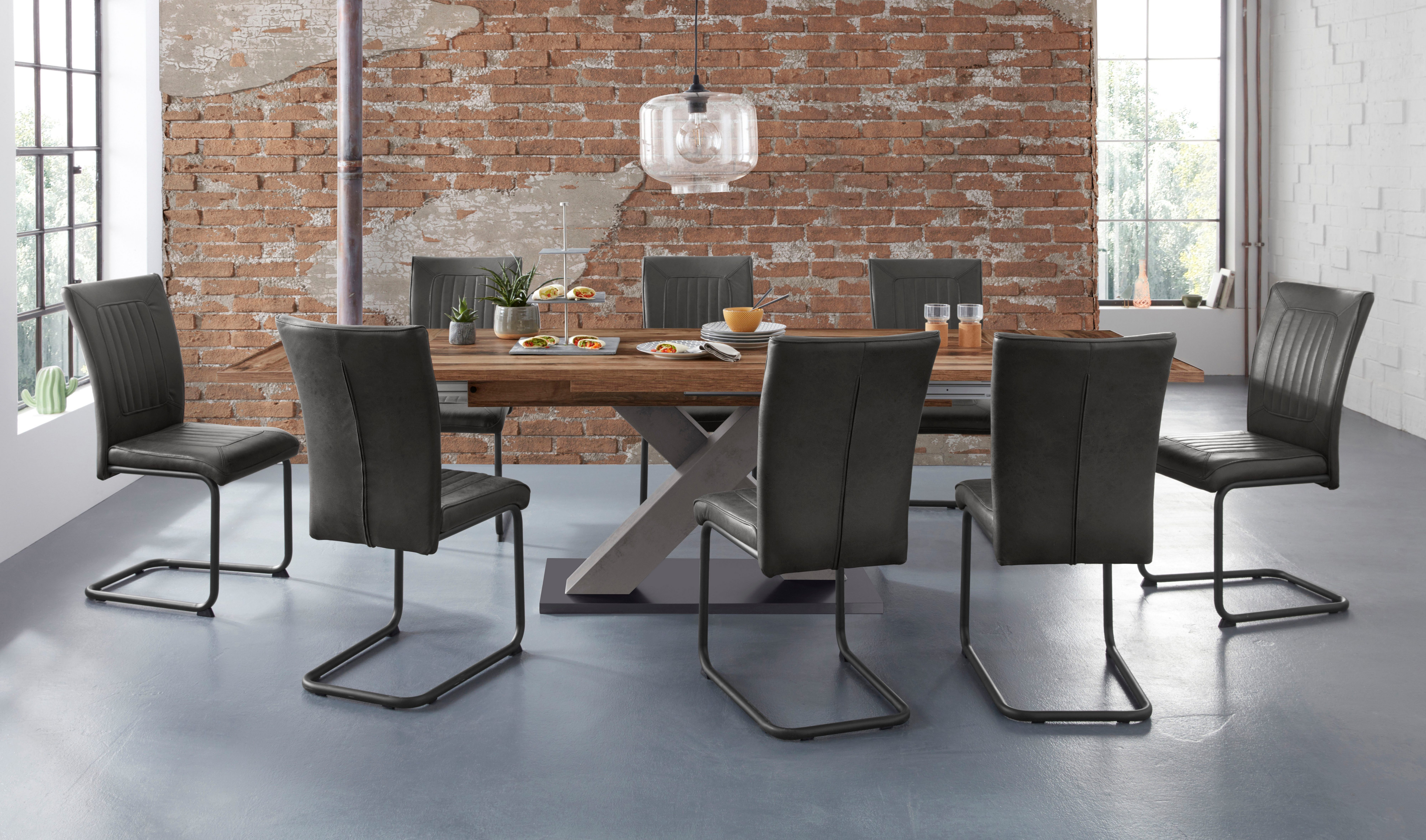 Mäusbacher Eettafel Comfort tafel TOPSELLER! Mäusbacher eettafel met X-frame en voetplaat. Breedte 180-280