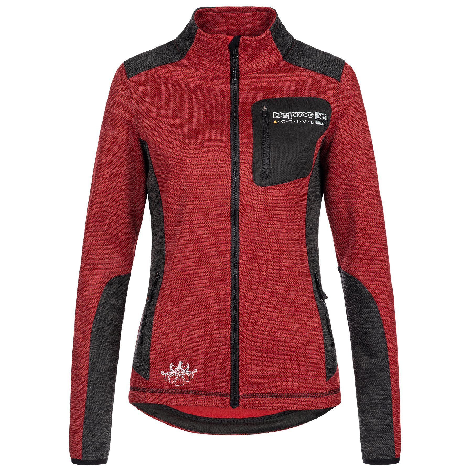 DEPROC Active Gebreid fleecejack WHITECOURT wafelfleece WOMEN