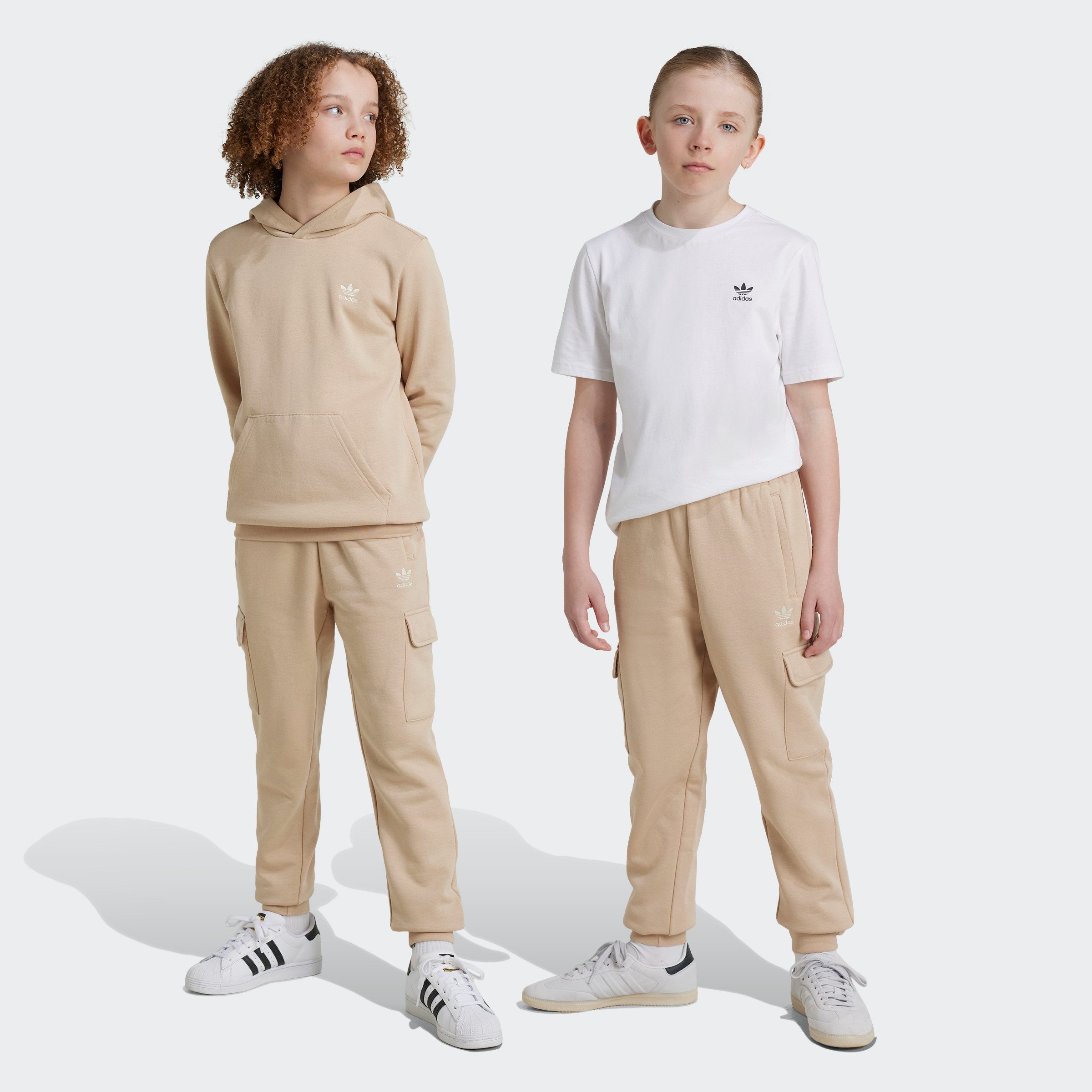adidas Originals Sportbroek FLEECE CARGO P (1-delig) kinderen trainingsbroeken maat 164 beige