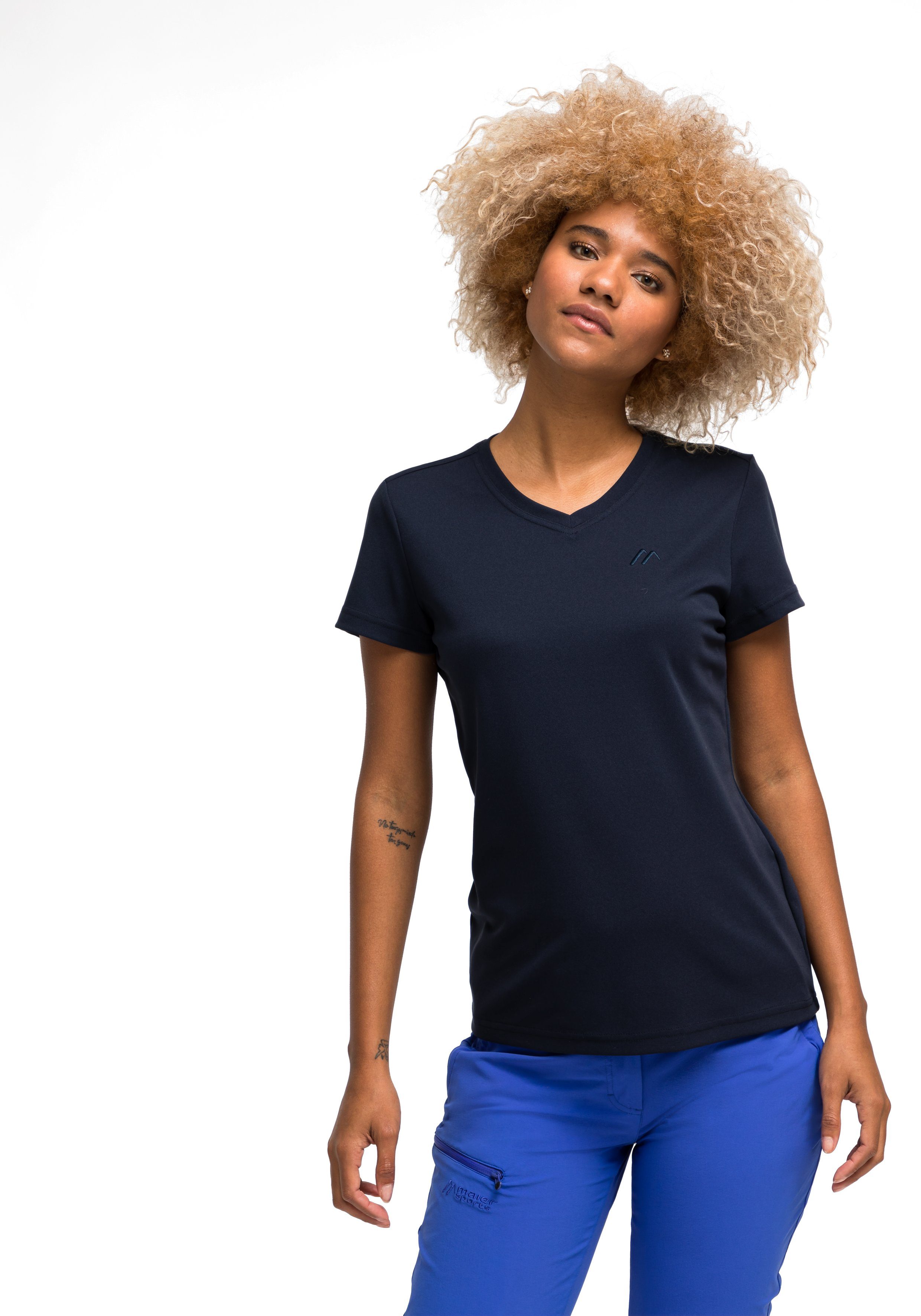 Maier Sports Functioneel shirt Trudy Dames-T-shirt, shirt met korte mouwen voor wandelen en vrije tijd
