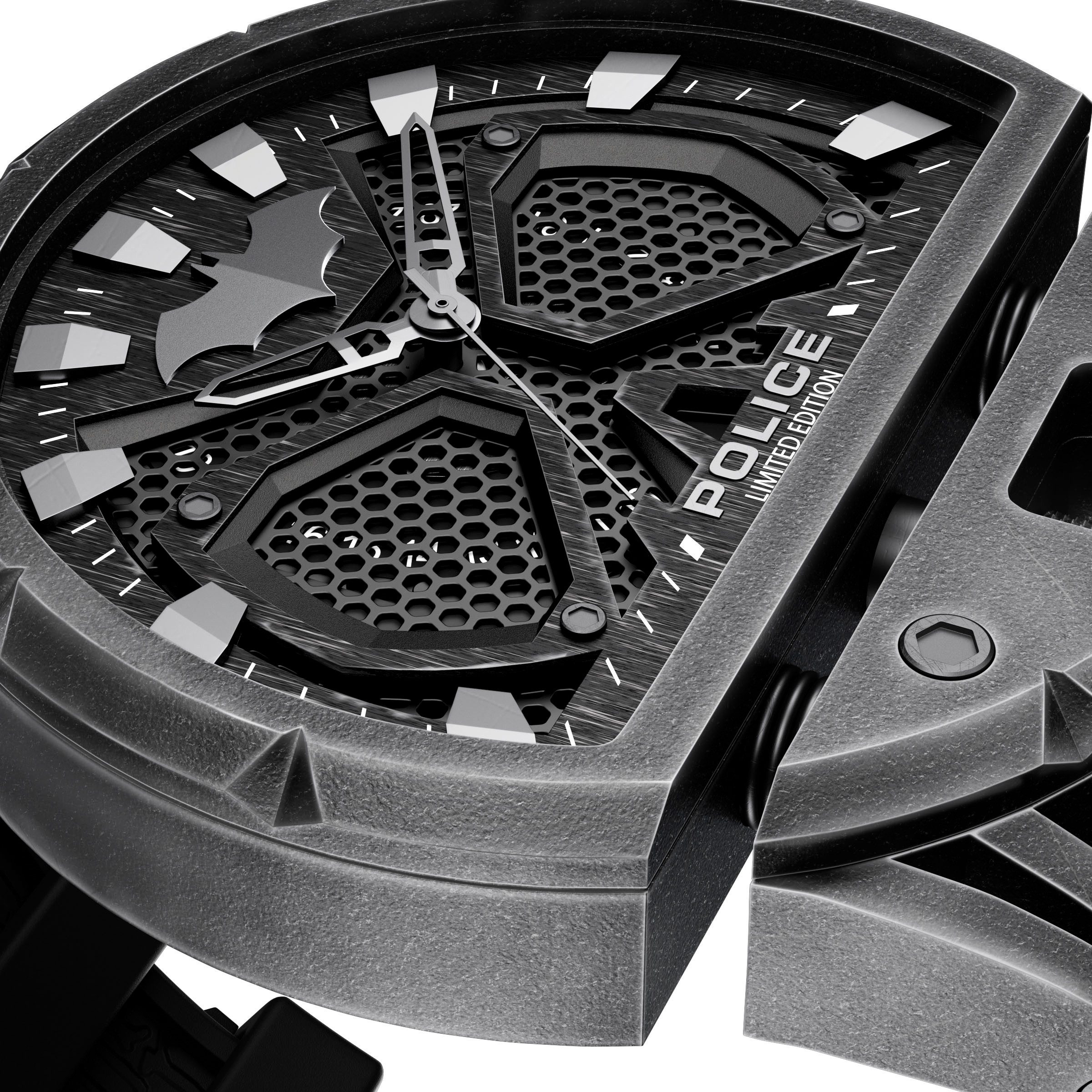 Police Kwartshorloge BATMAN DARK SIDE Armbandhorloge, herenhorloge, siliconen armband, analoog, datum