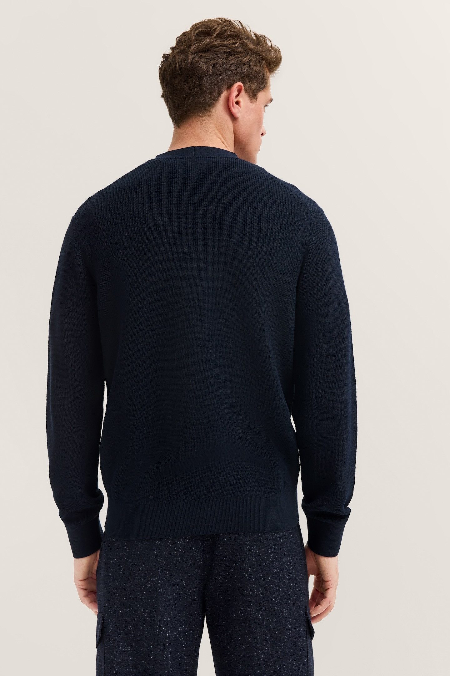 Bugatti Cardigan Regular fit met v-hals en ribstructuur