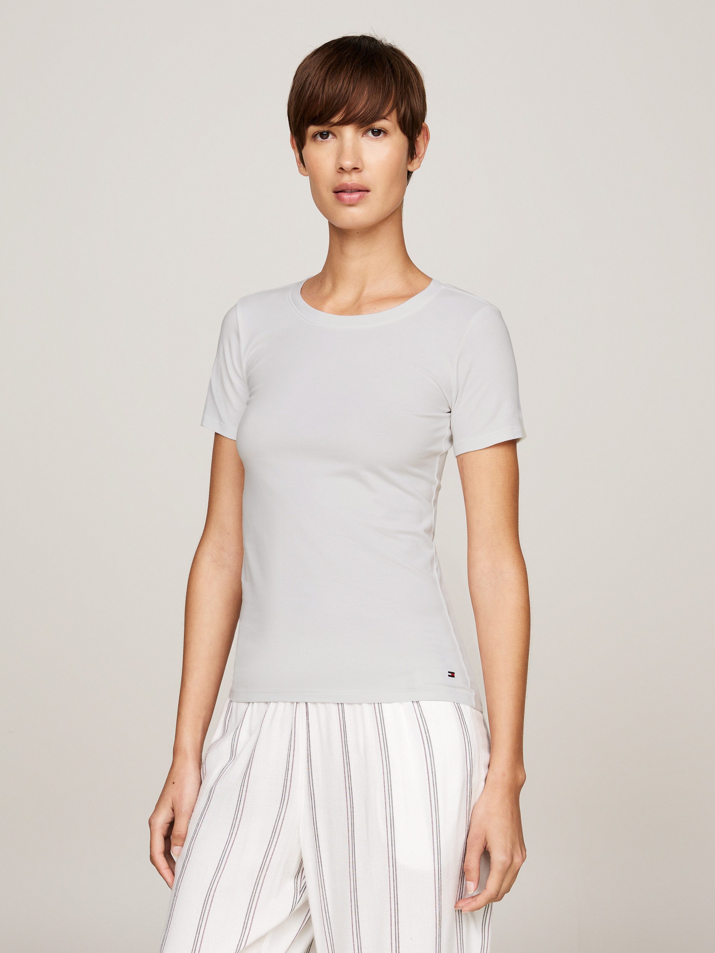 Tommy Hilfiger Underwear T-shirt met geborduurd logo (set, 2-delig, 2 stuks)