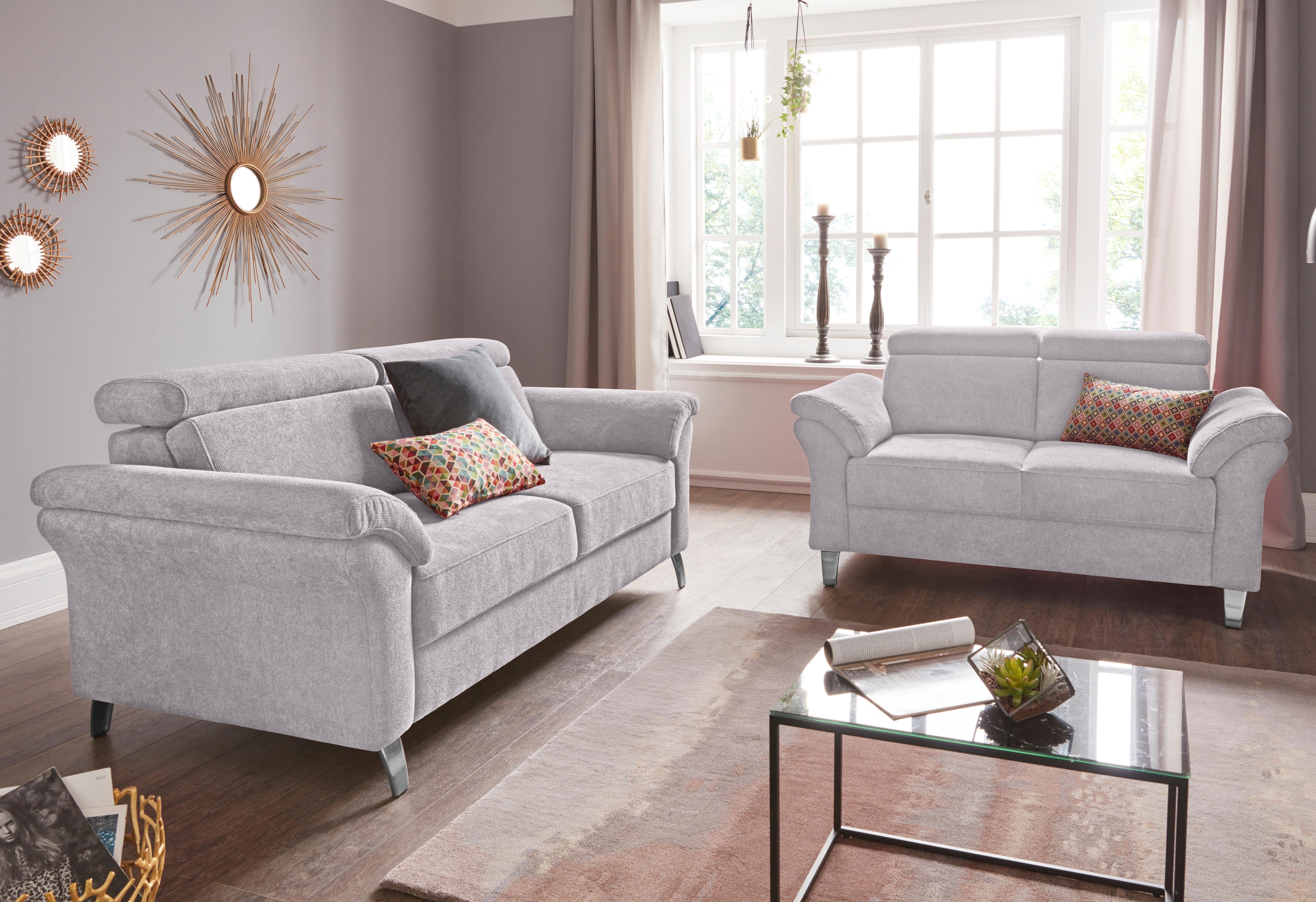 sit&more 2,5-zitsbank Arngast met binnenvering en verstelbare hoofdsteun