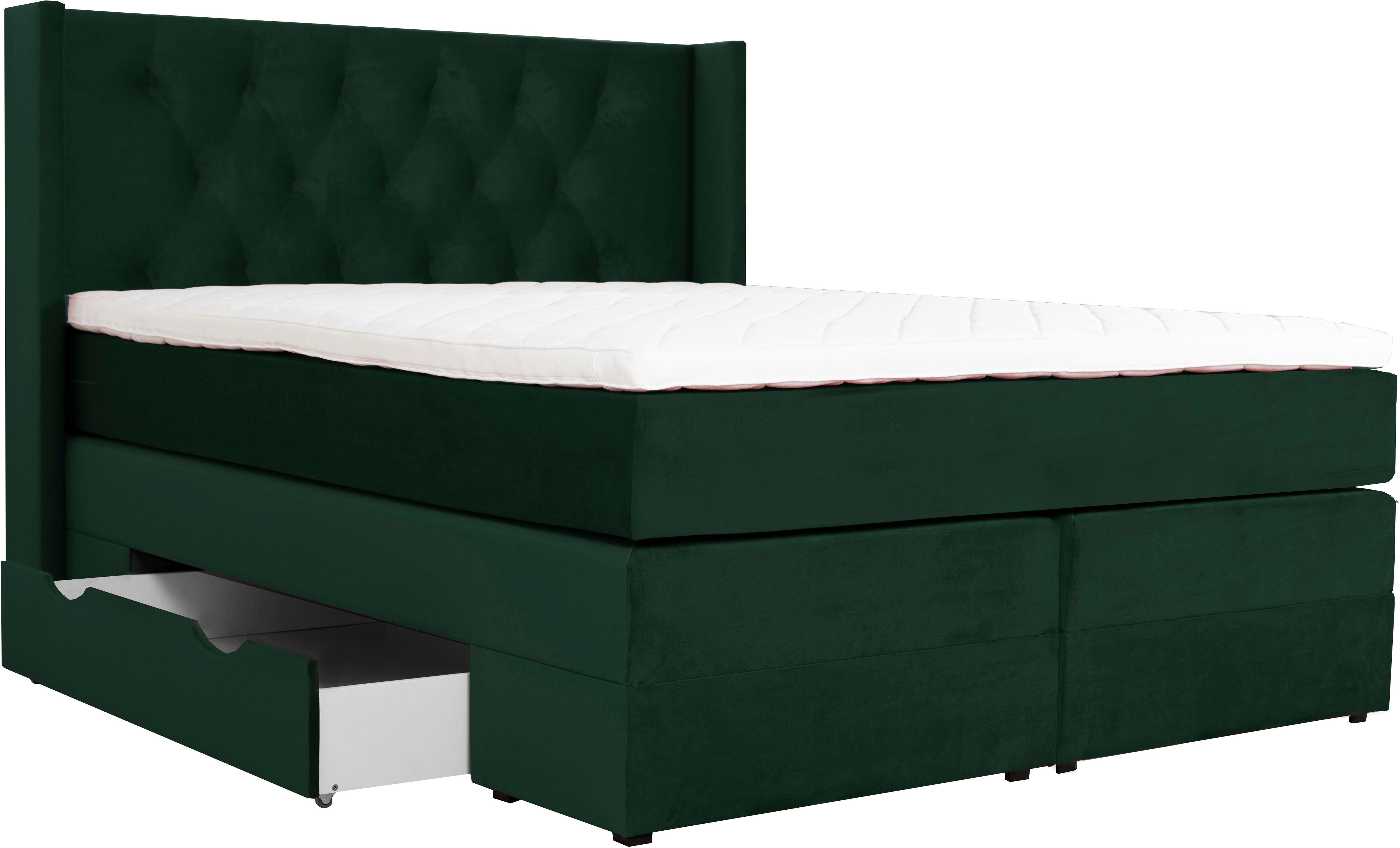 Places of Style Boxspring Elegance met mooie capitonnage, in de hardheden h2 & h3, inclusief laden